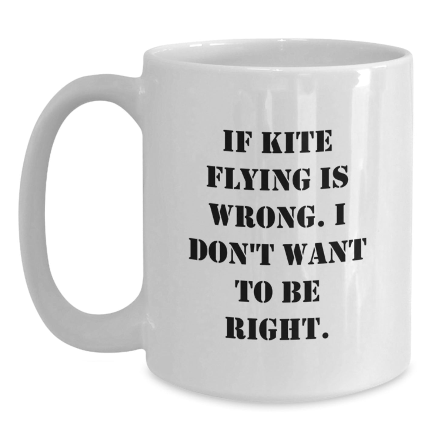 Funny Kite Flying Christmas Unique Gifts from Friends - White Coffee Mug for Kite Enthusiasts - Main