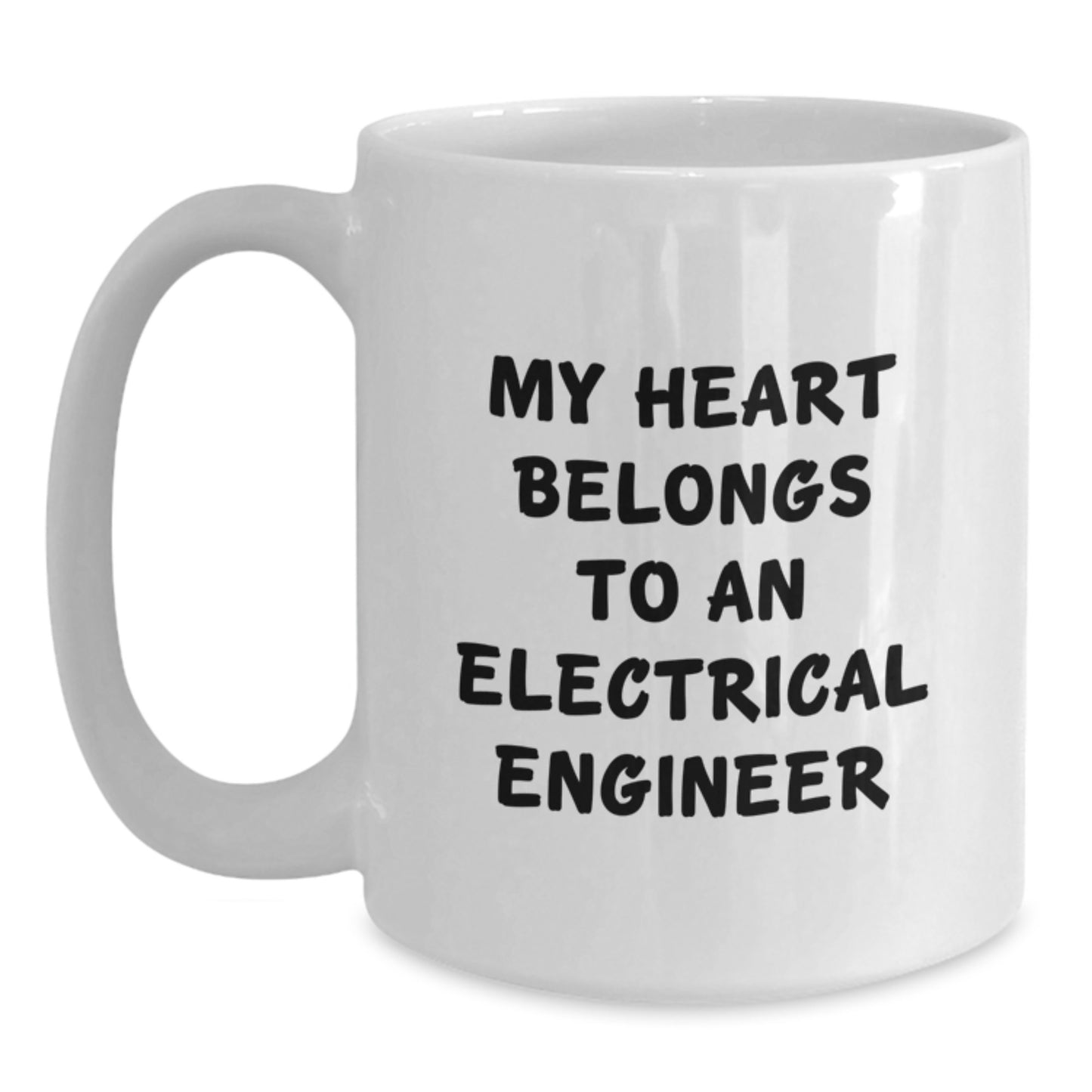 Funny Electrical Engineer Gifts from Friends - White Coffee Mug for My Heart Belongs To An Electrical Engineer Christmas Unique - Main