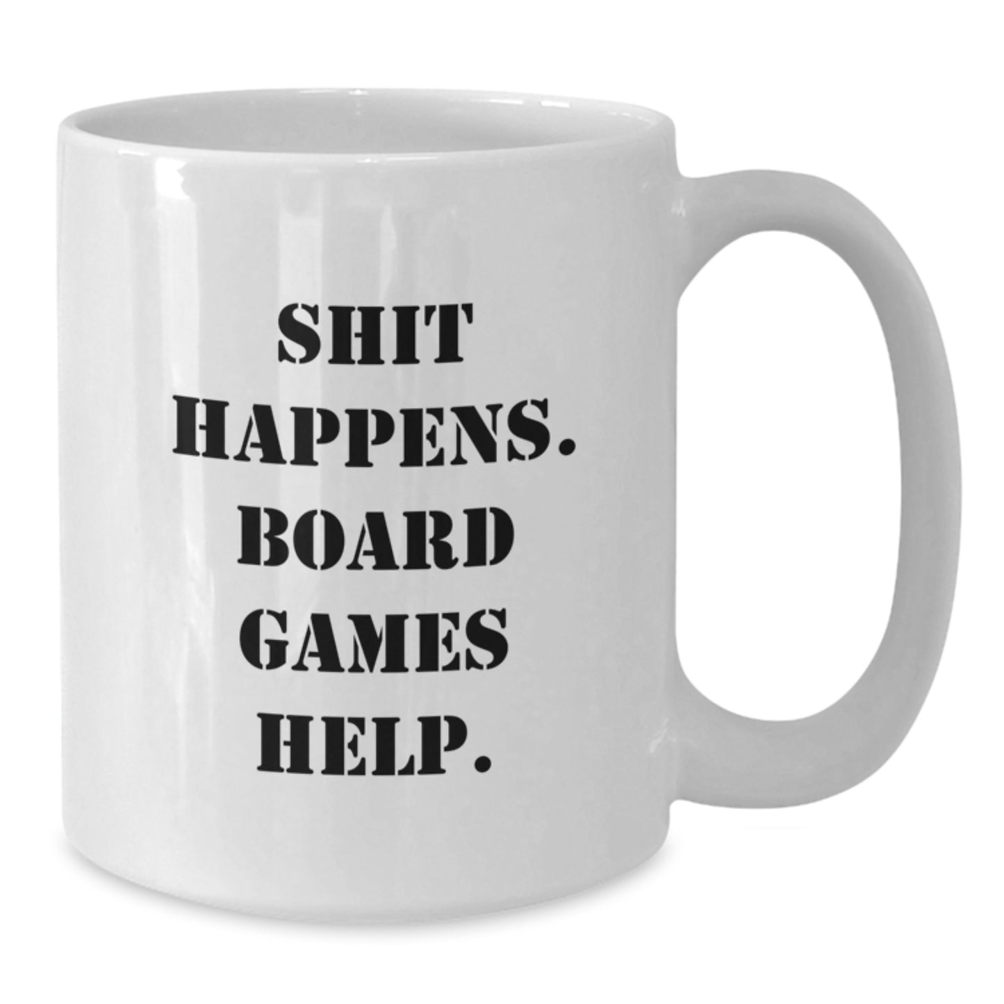Funny Board Games Inspired White Coffee Mug for Birthday Unique Gifts from Family to Board Game Enthusiasts, Board Games Help. - Additional