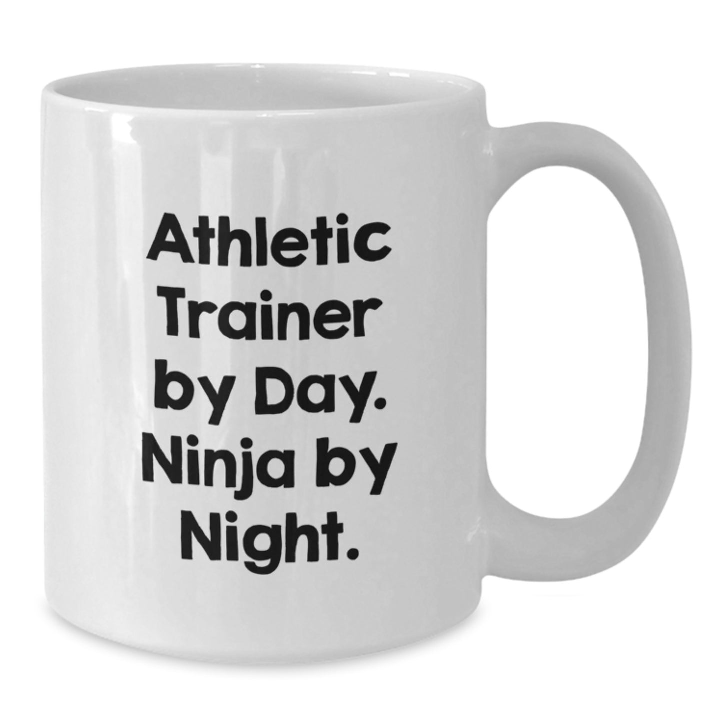 Funny Athletic Trainer Gifts for Men - White Coffee Mug - 'Athletic Trainer By Day. Ninja By Night.' Christmas Unique Presents - Additional