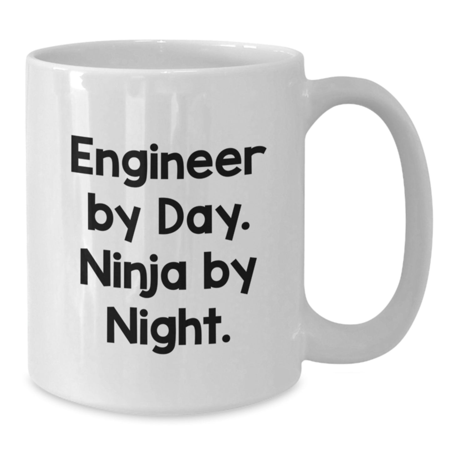 Funny Engineer Gifts for Graduation, White Coffee Mug, 'Engineer By Day. Ninja By Night.' for Men from Friends and Family - Additional