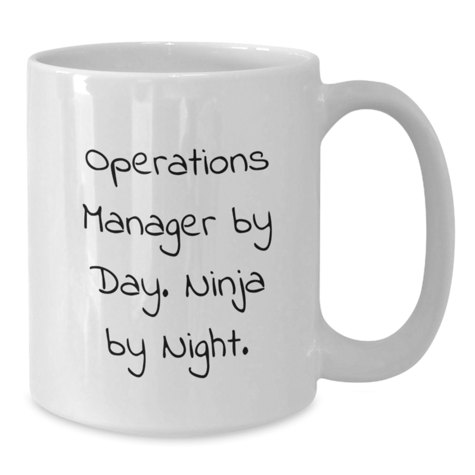 Funny Operations Manager Gifts for Him - White Coffee Mug from Friends, 'Operations Manager By Day. Ninja By Night.' Christmas Unique Mugs - Additional