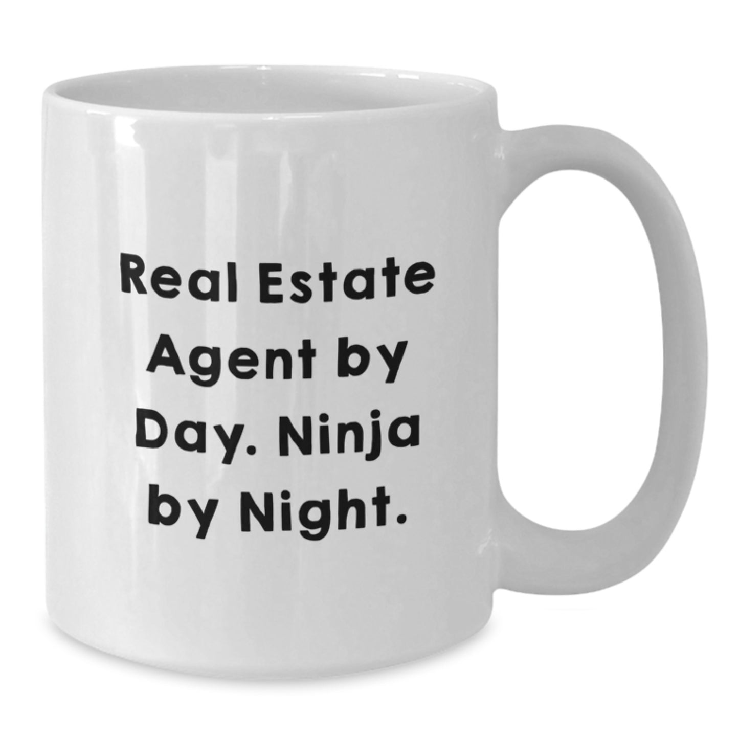 Funny Real Estate Agent Gifts from Friends, Gifts for Real Estate Agent Graduation Unique White Coffee Mugs, 'Real Estate Agent By Day. Ninja By Night.' Quote - Additional