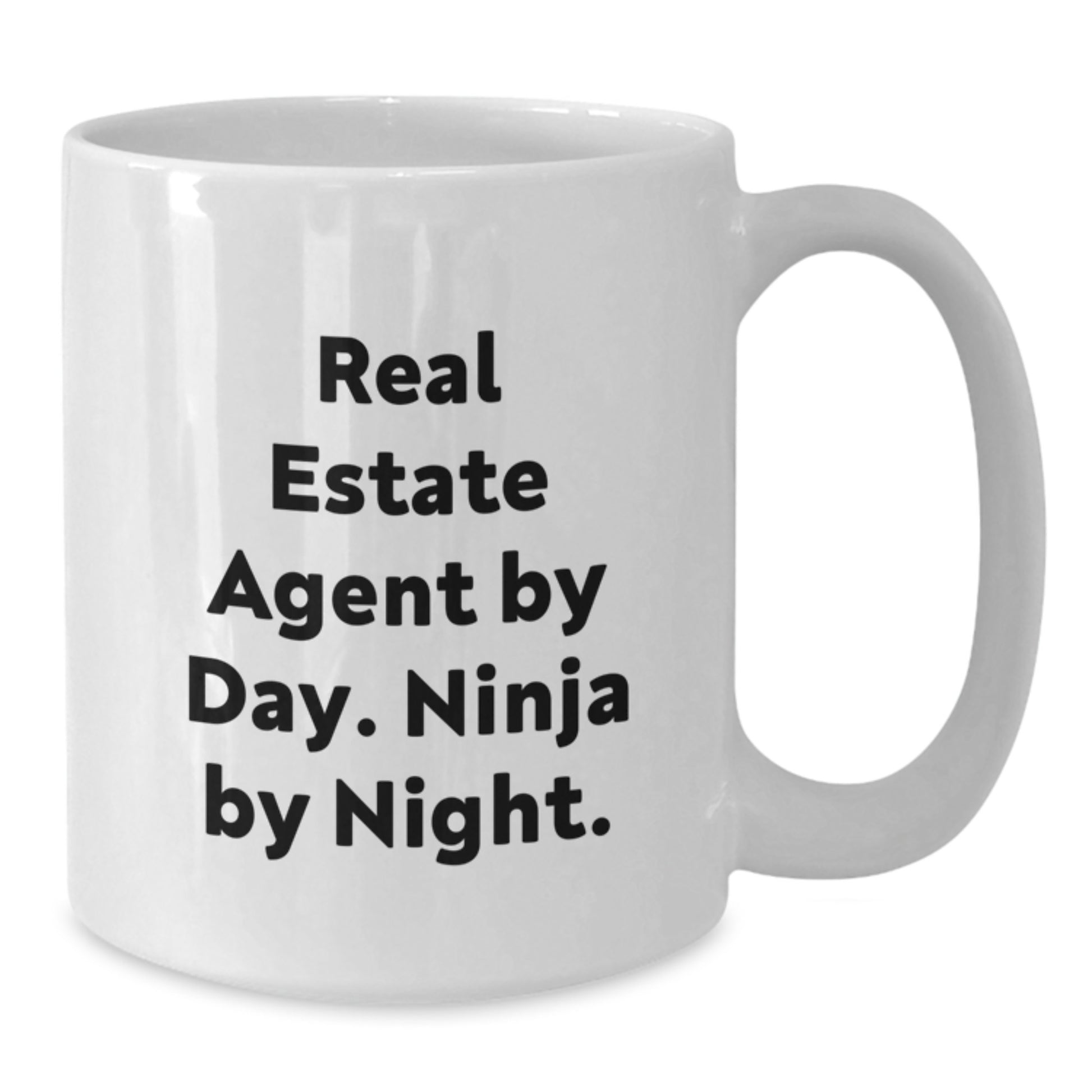 Gifts from Real Estate Agents, Unique Real Estate Agent Gifts, Funny White Coffee Mug - 'Real Estate Agent By Day. Ninja By Night.' - Additional