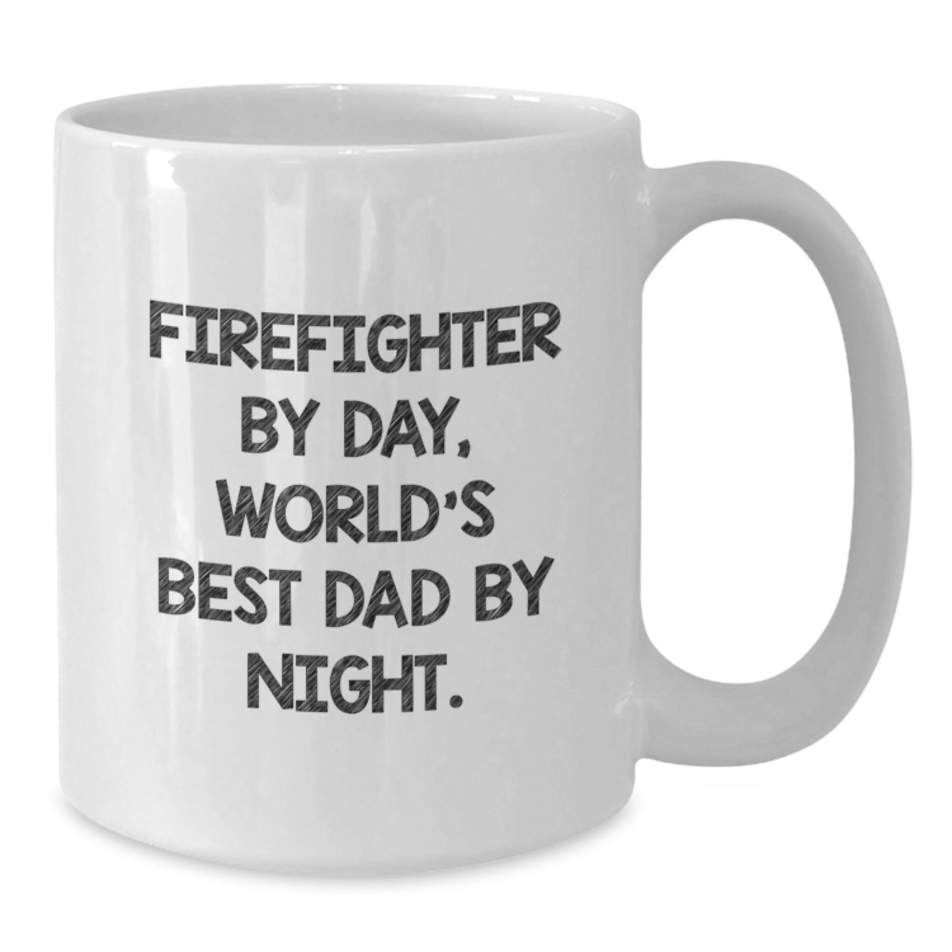 Funny Firefighter Gifts for Men - Firefighter By Day, World's Best Dad By Night White Coffee Mug, Christmas Unique Presents - Additional