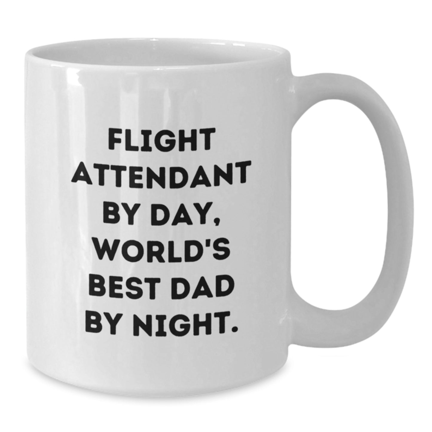 Funny Flight Attendant Gifts for Men - 'Flight Attendant By Day, World's Best Dad By Night.' White Coffee Mug, Unique Birthday Unique Gifts from Men to Men - Additional