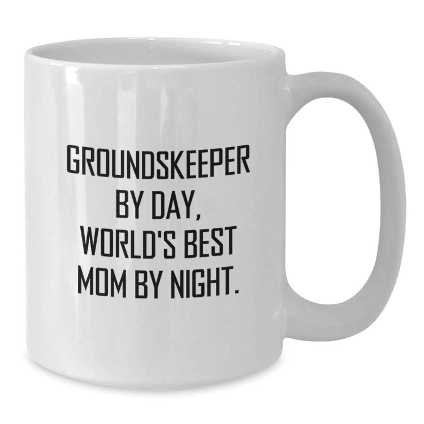Funny groundskeeper Gifts for Him, Unique White Coffee Mug for Dad, 'groundskeeper By Day, World's Best Mom By Night.' Christmas Unique Gifts from Family - Additional