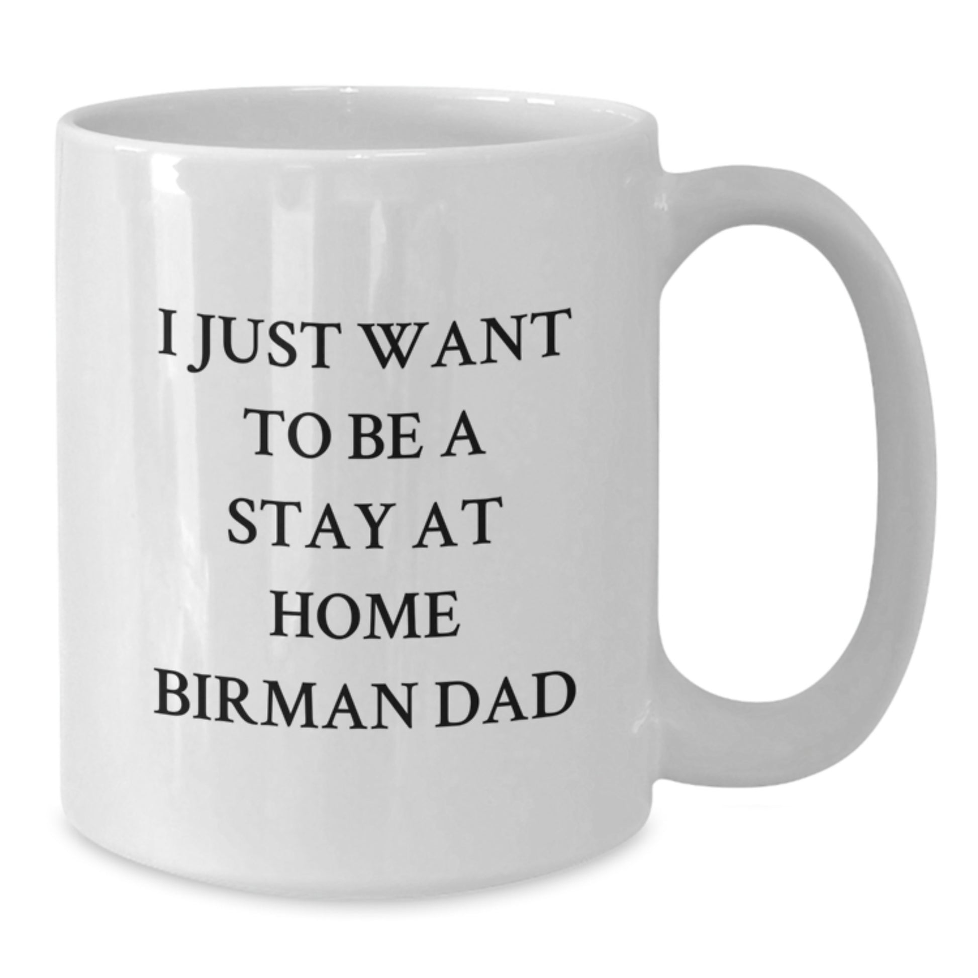 Funny Birman Cat Dad Gifts from Men to Friends - 'I Just Want To Be A Stay At Home Birman Dad' White Coffee Mug for Graduation Unique Gifts - Additional