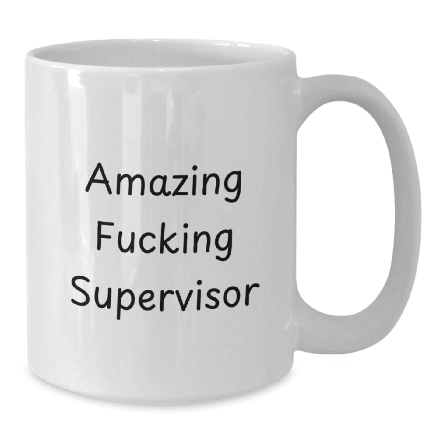 Funny Supervisor Gift for Birthday, White Coffee Mug with 'Amazing F--king Supervisor' Quote, Gifts from Friends, For Supervisor - Additional