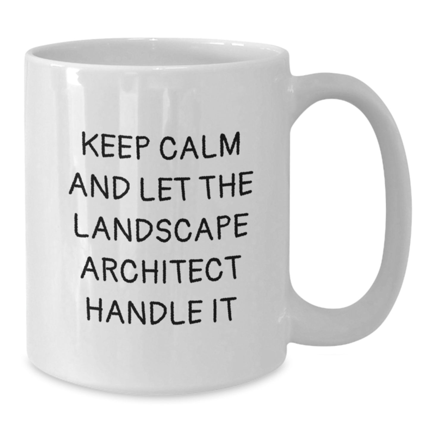 Landscape Architect Humor Gifts From Friends To Landscape Architects On Their Birthday, Keep Calm And Let The Landscape Architect Handle It White Coffee Mug - Additional