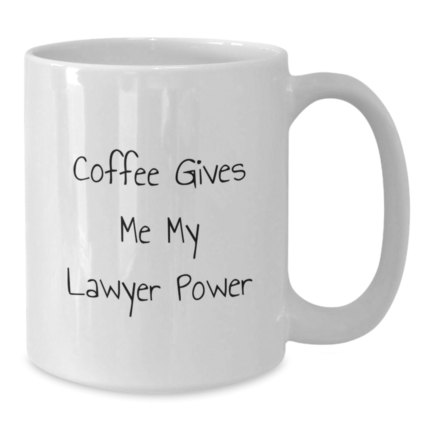 Funny Lawyer Gifts for Men, White Coffee Mug, 'Coffee Gives Me My Lawyer Power', Christmas Unique Gifts from Friends - Additional