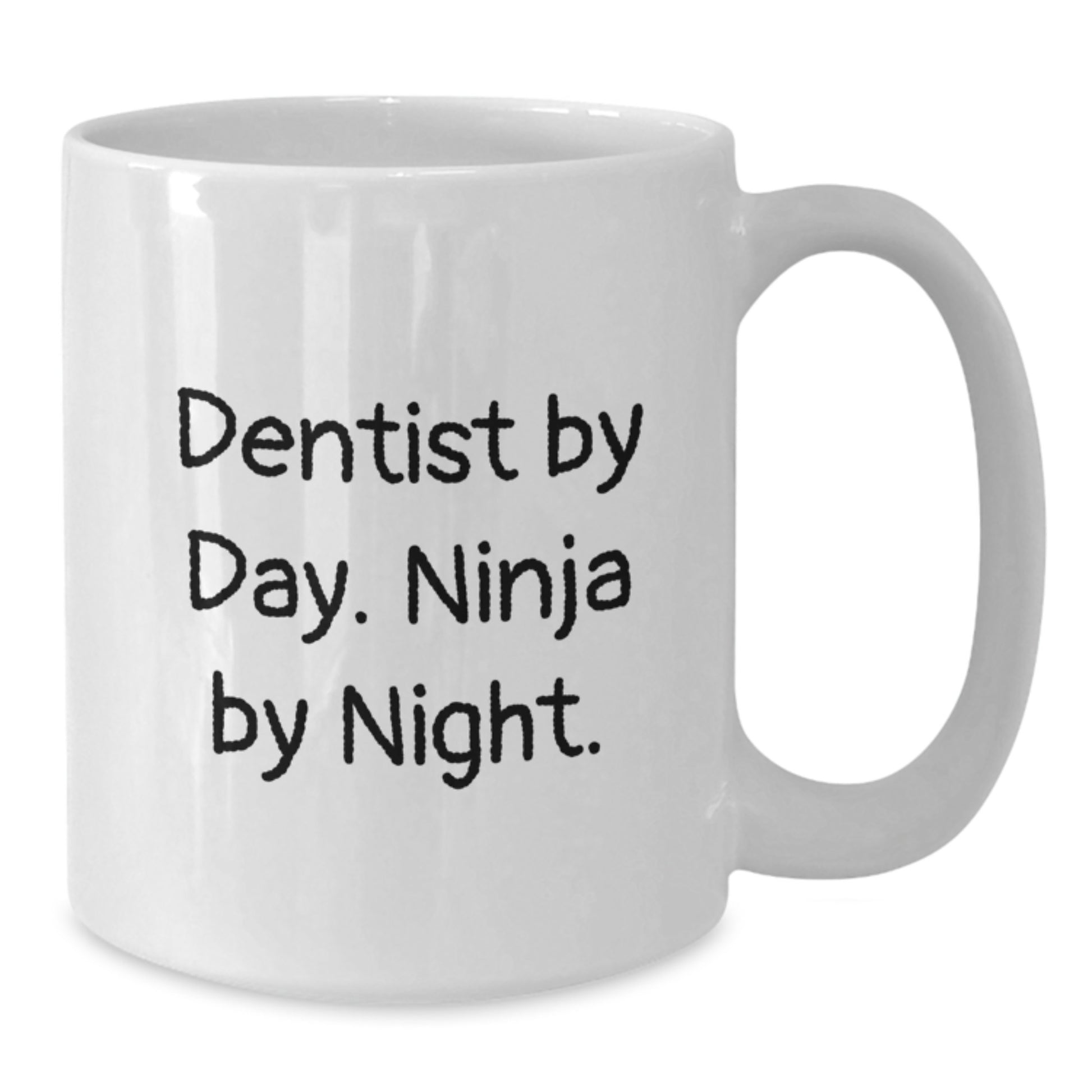 Funny Dentist Gifts from Men, Unique White Coffee Mugs for Dentists By Day Ninja By Night. - Additional
