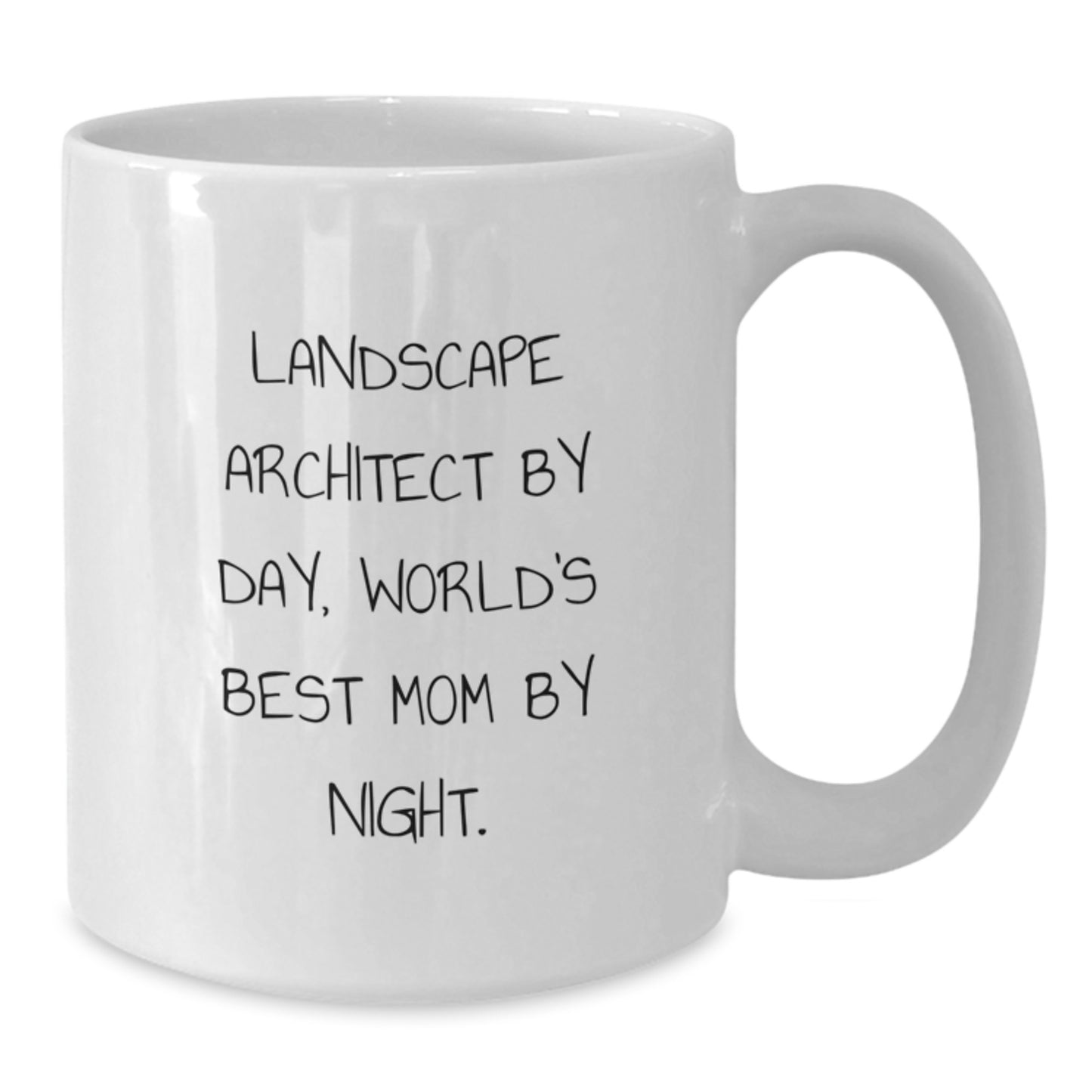 Landscape Architect Funny Mugs Gifts from Mom for Graduation Celebration, Unique White Coffee Mug for Landscape Architect By Day, World's Best Mom By Night. - Additional