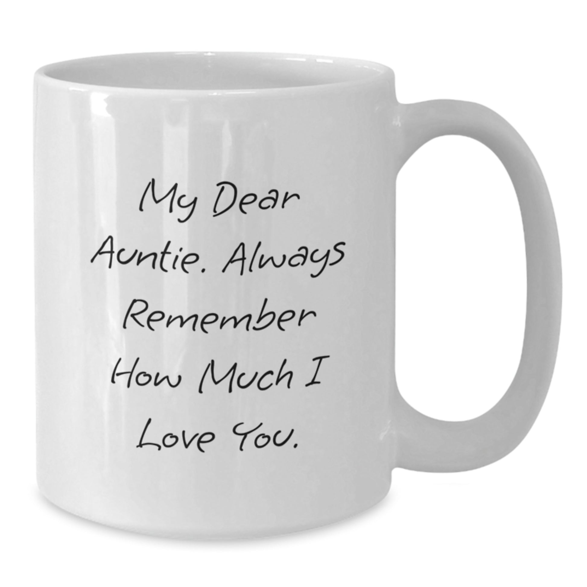 Funny Love Note from Niece Gifts for Auntie, Valentine's Unique Mug for Coffee, White Ceramic 15oz or 11oz Capacity - Additional