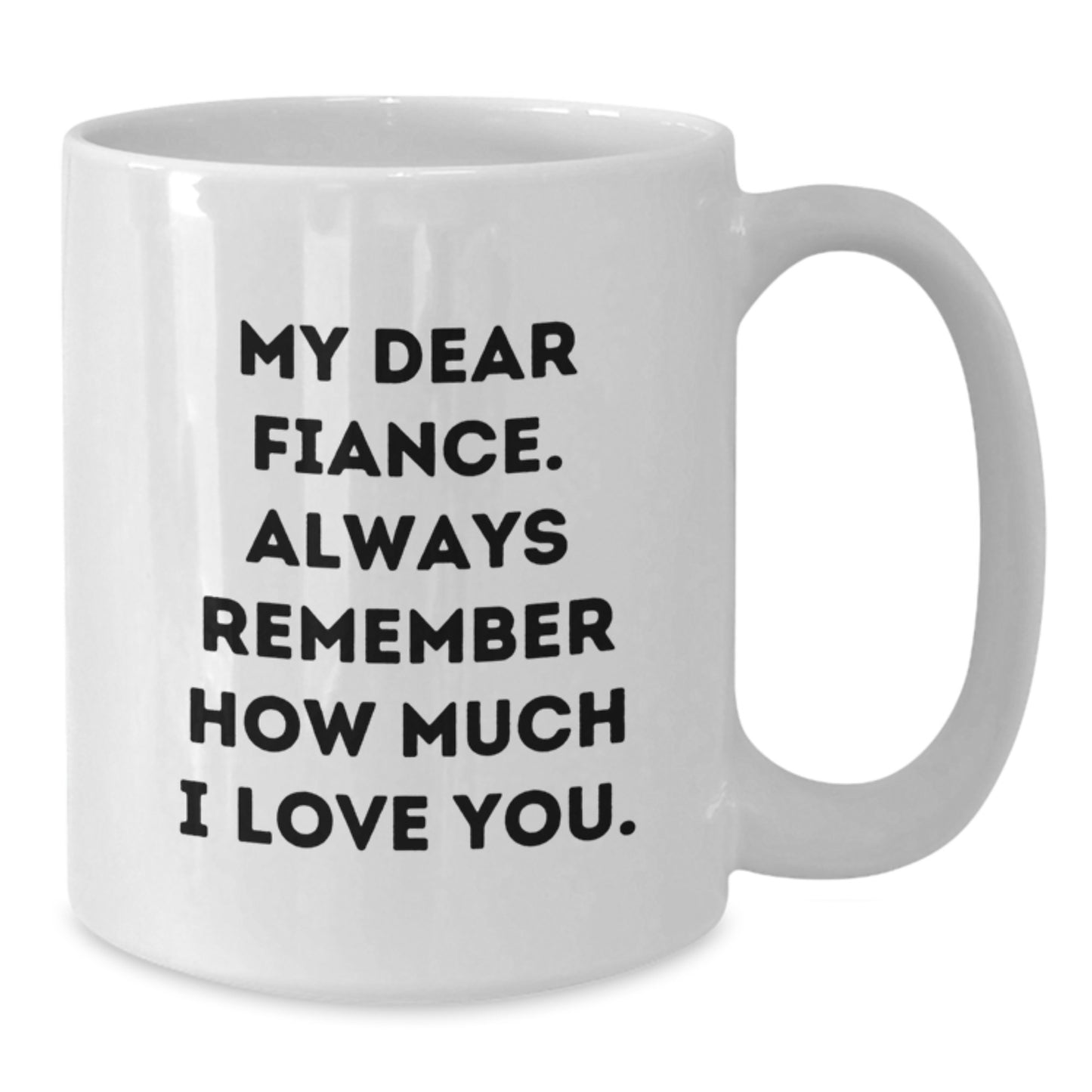 Funny Fiance Gifts from Men to Their Lovely Fiancée White Coffee Mugs - My Dear Fiance Always Remember How Much I Love You Christmas Unique Gifts - Additional