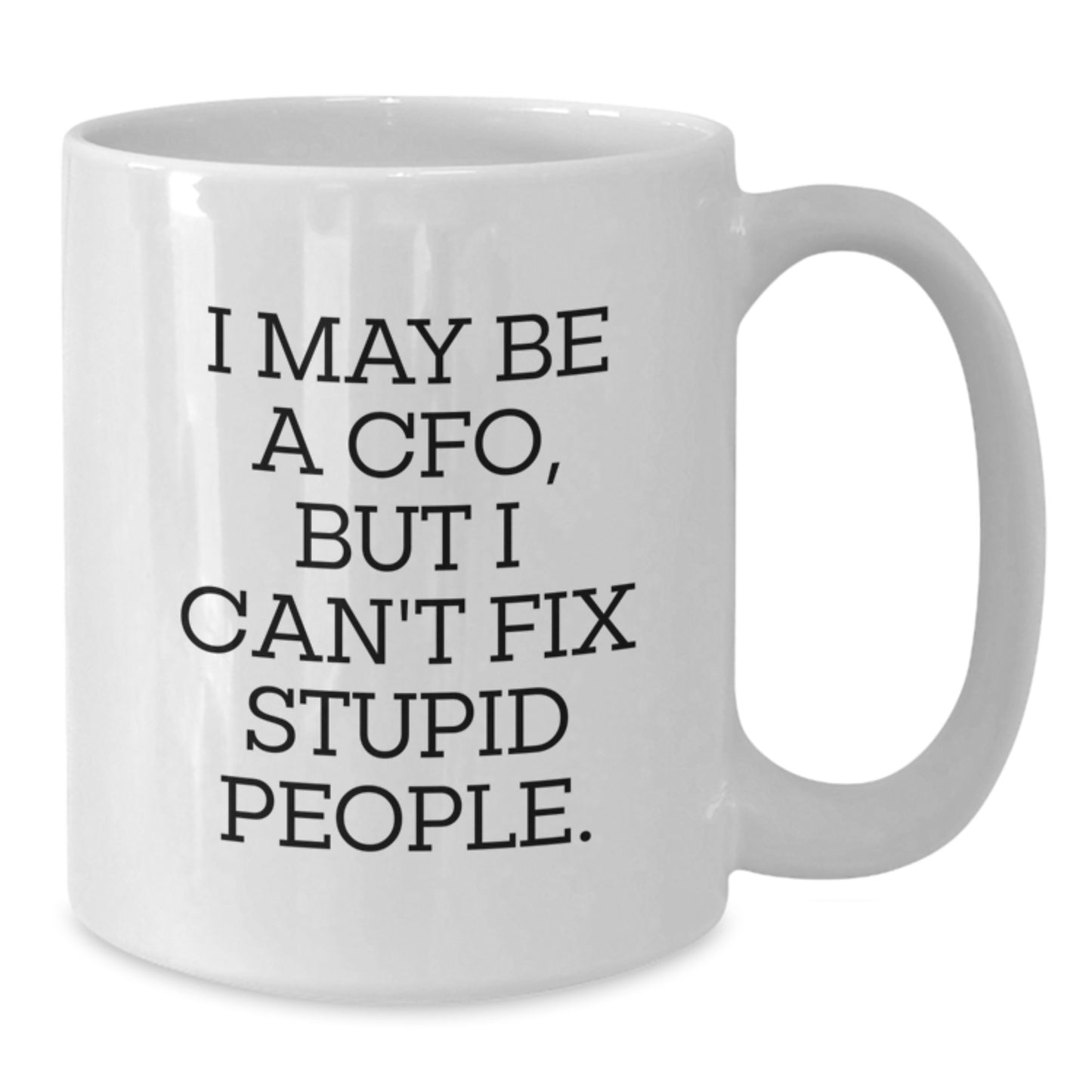 Funny CFO Gifts from Men to Friends, Birthday Unique White Coffee Mugs for CFO, 'I May Be A Cfo, But I Can't Fix Stupid People' Quote - Additional