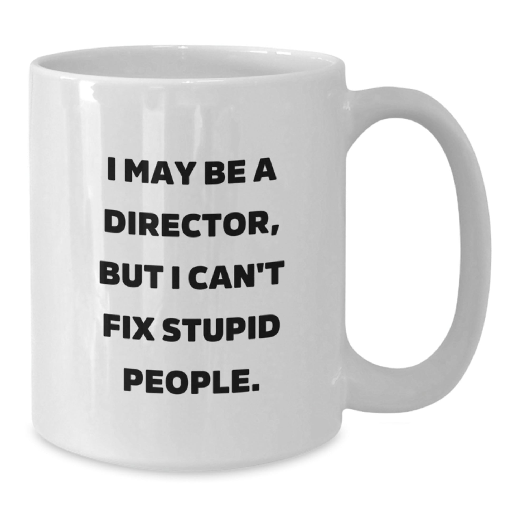 Funny Director Mug Gifts from Friends for Mother's Day Unique Coffee Mugs with I May Be A Director, But I Can't Fix Stupid People. - Additional