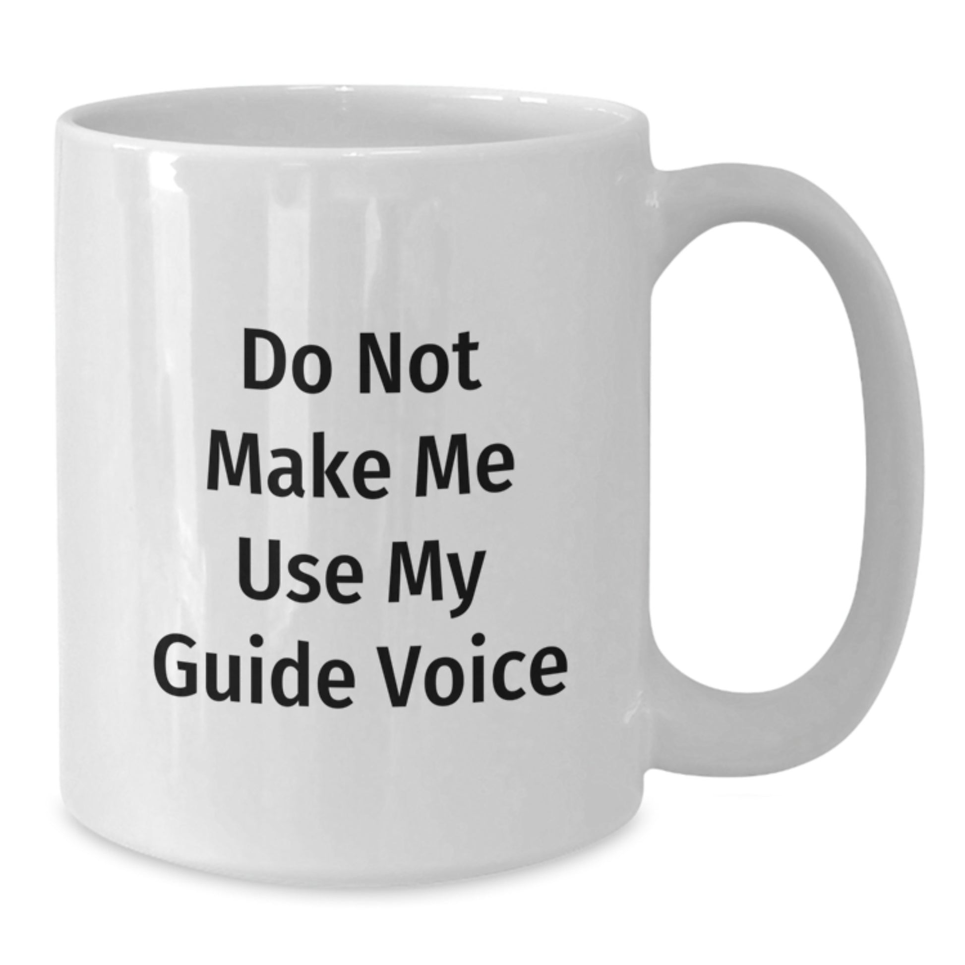 Funny Guide Gifts for Guide Lovers, Graduation Unique Gifts from Friends to Guide, White Coffee Mug with 'Do Not Make Me Use My Guide Voice' Quote - Additional
