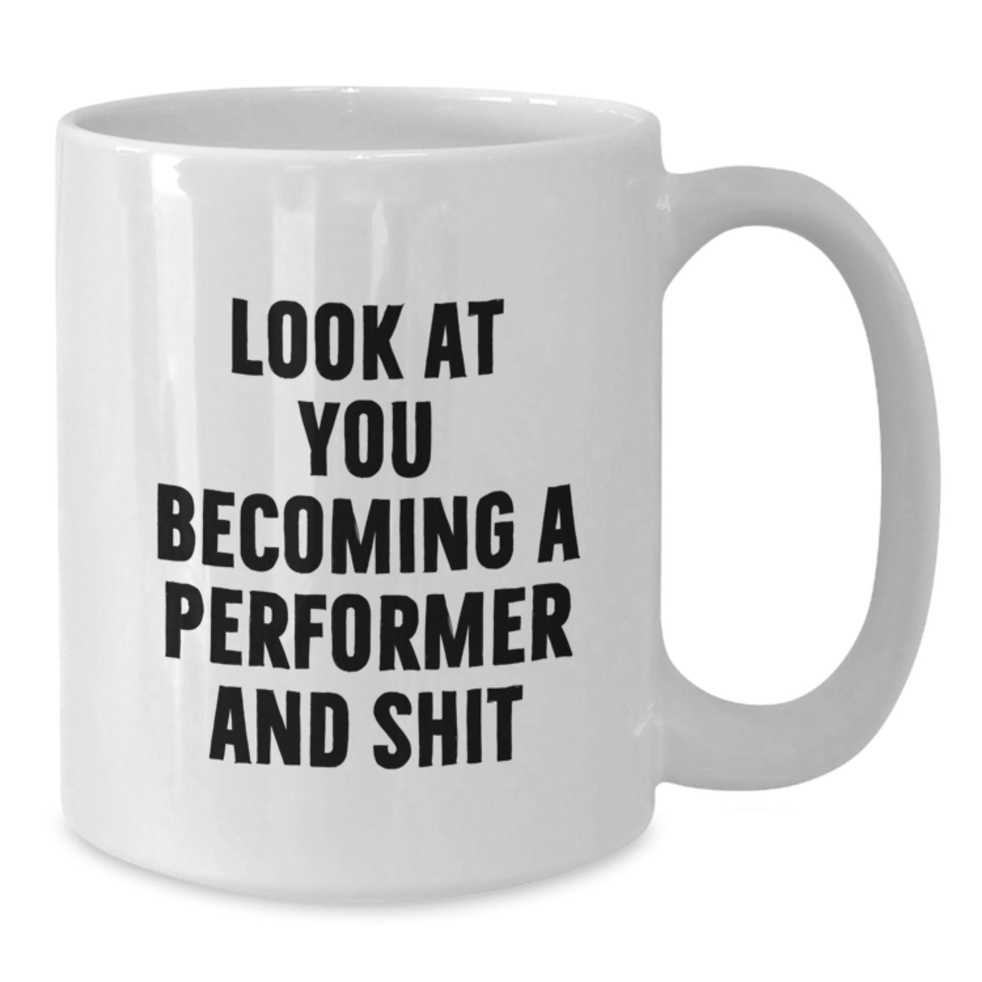 Funny Performer Gifts from Friends for Christmas Unique White Coffee Mugs, Become a Star Quote 11oz or 15oz Ceramic Mug - Additional