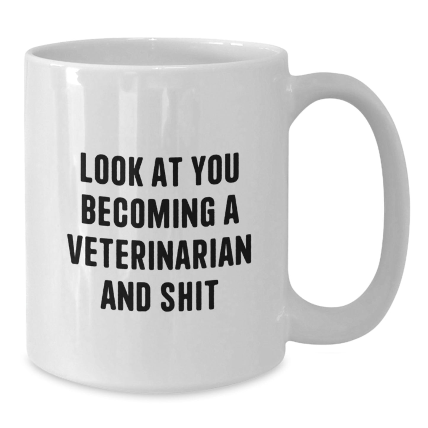 Funny Veterinarian Gifts, Look At You Becoming A Veterinarian And Shit White Coffee Mug, Perfect for Friends and Family - Additional