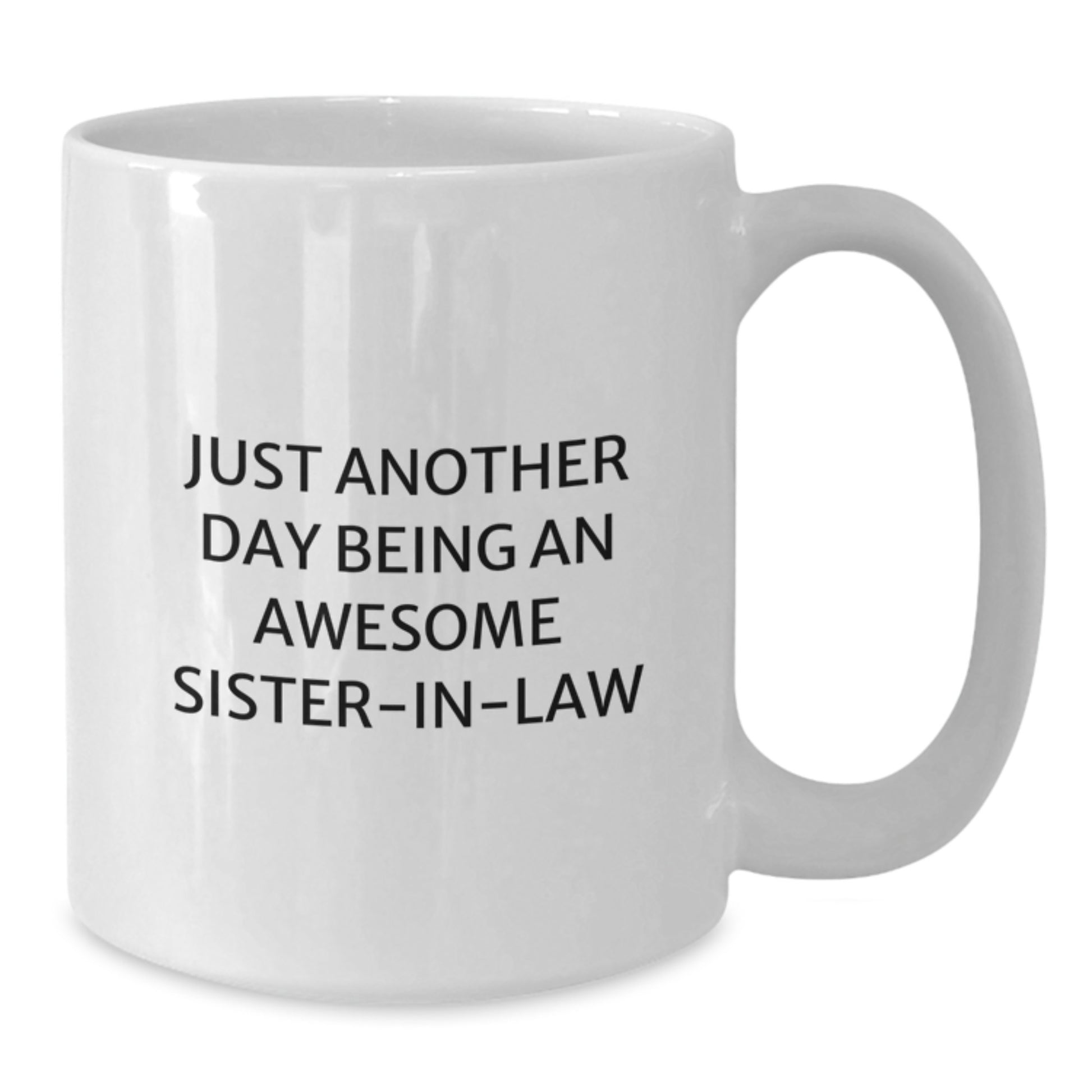 Funny Sister-in-law Gifts from Men to Sister-in-law, Christmas Unique Gifts for Sister-in-law, White Coffee Mug with Just Another Day Being An Awesome Sister-in-law Quote - Additional