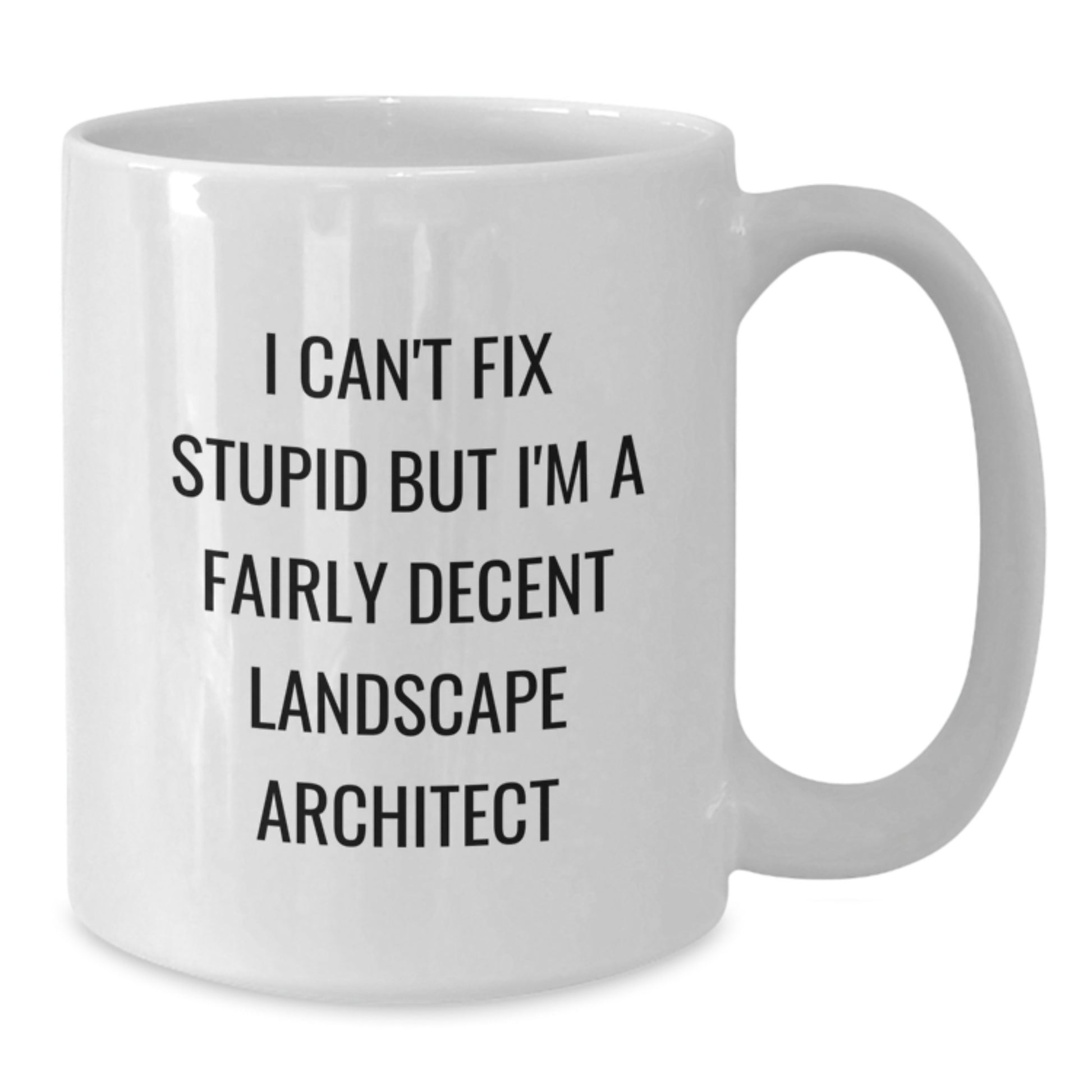 Funny Landscape Architect Gifts, White Coffee Mug for Valentine's - 'I Can't Fix Stupid But I'm A Fairly Decent Landscape Architect' Gifts from Friends to Men, Unique Valentine's Gifts - Additional