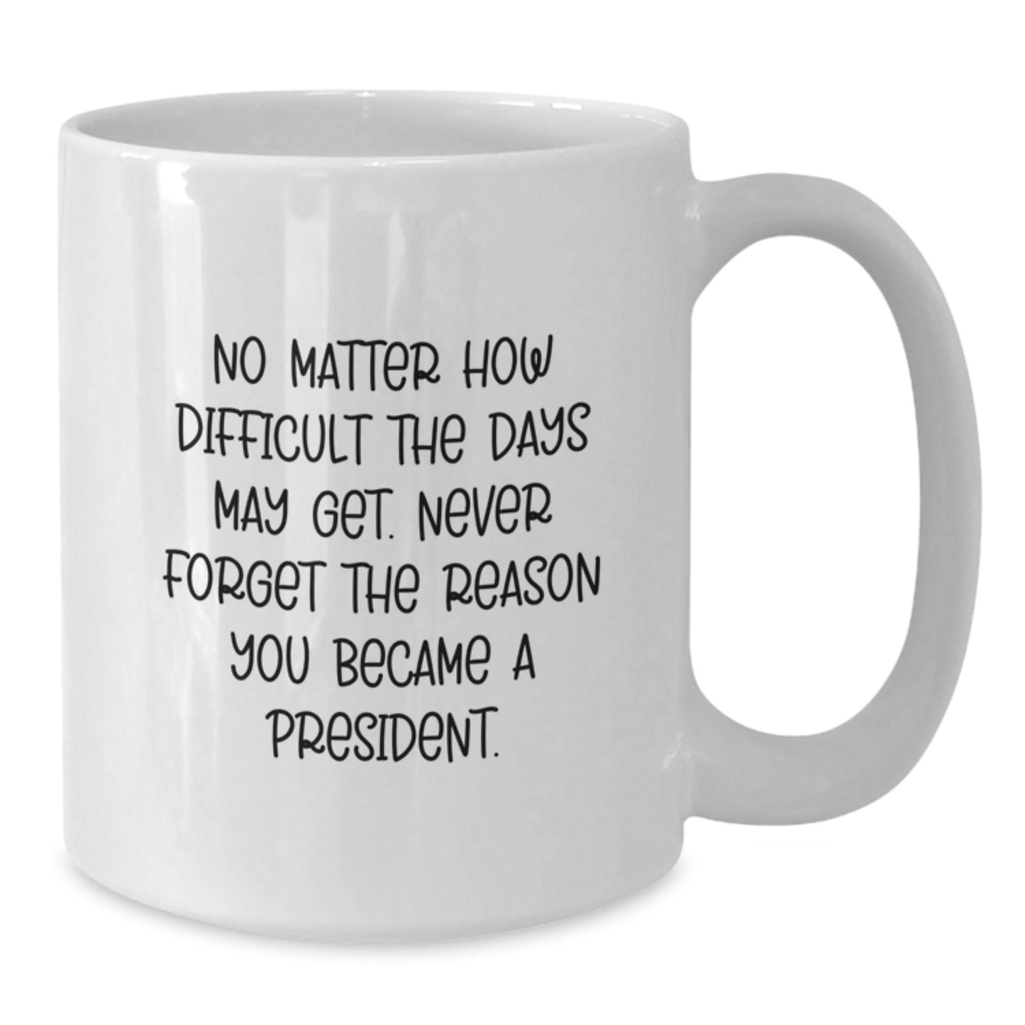 President White Coffee Mug, Funny Graduation Unique Gifts from Friends to President, Inspirational Quote for Men Women Family - Additional