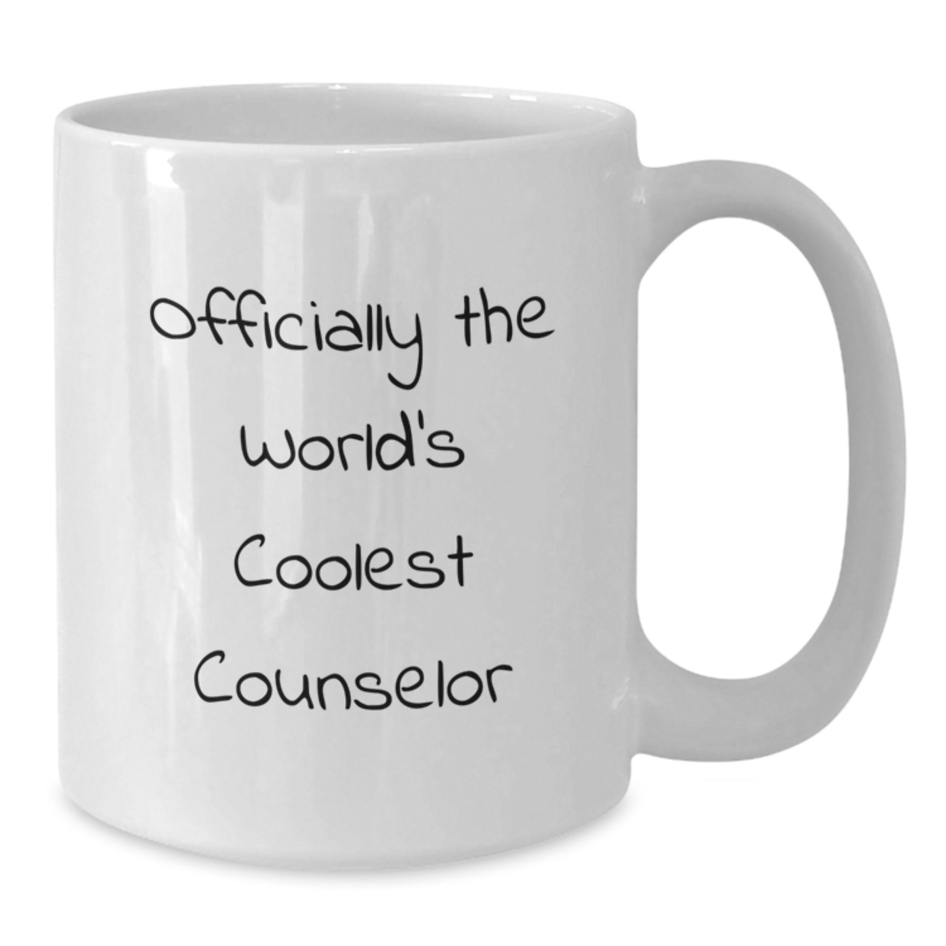 Funny Counselor Gifts, Unique White Coffee Mug, Officially The World's Coolest Counselor - Additional