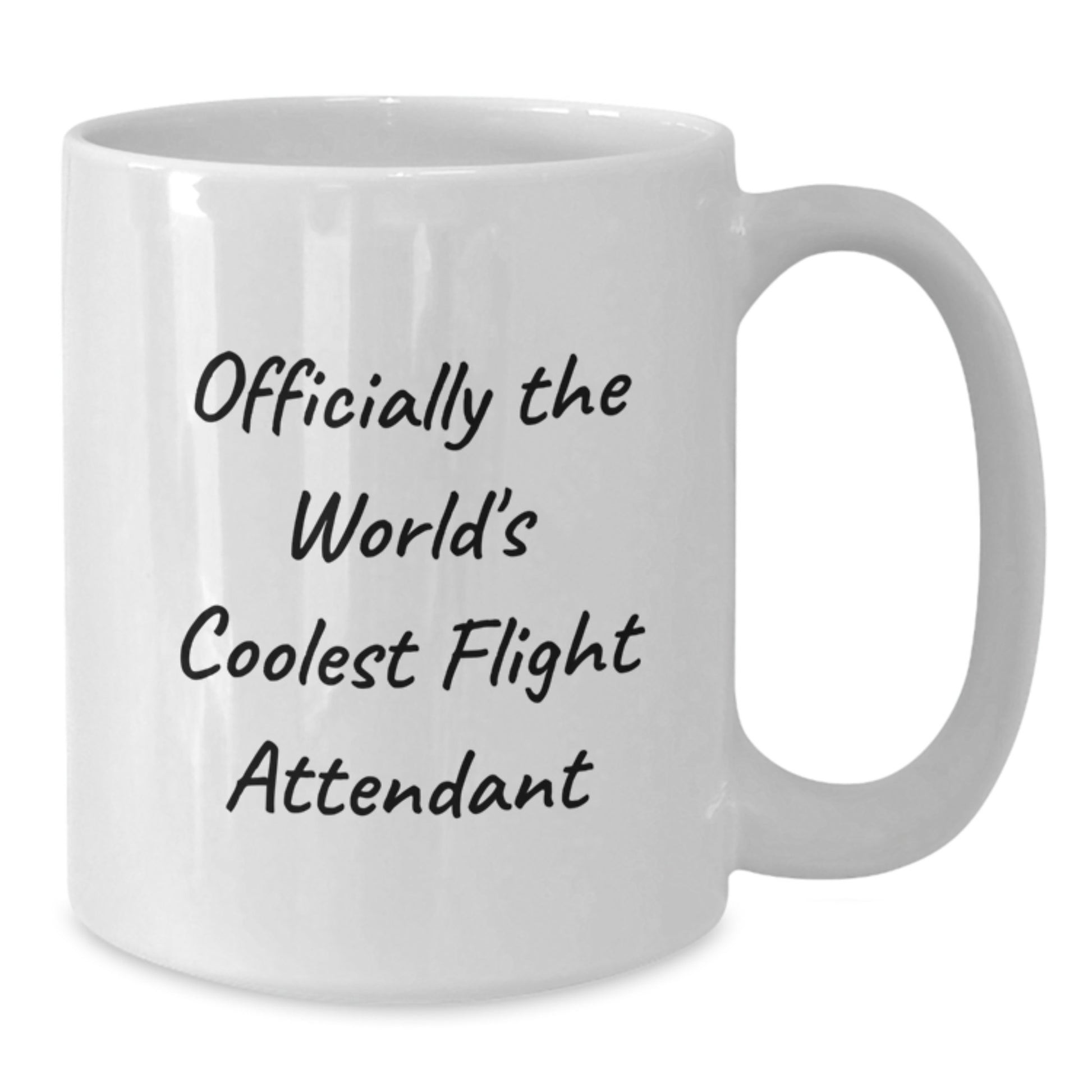 Funny Flight Attendant Gifts from Friends, Gifts for Men and Women who Love Flight Attendant, White Coffee Mug Officially The World's Coolest Flight Attendant - Additional