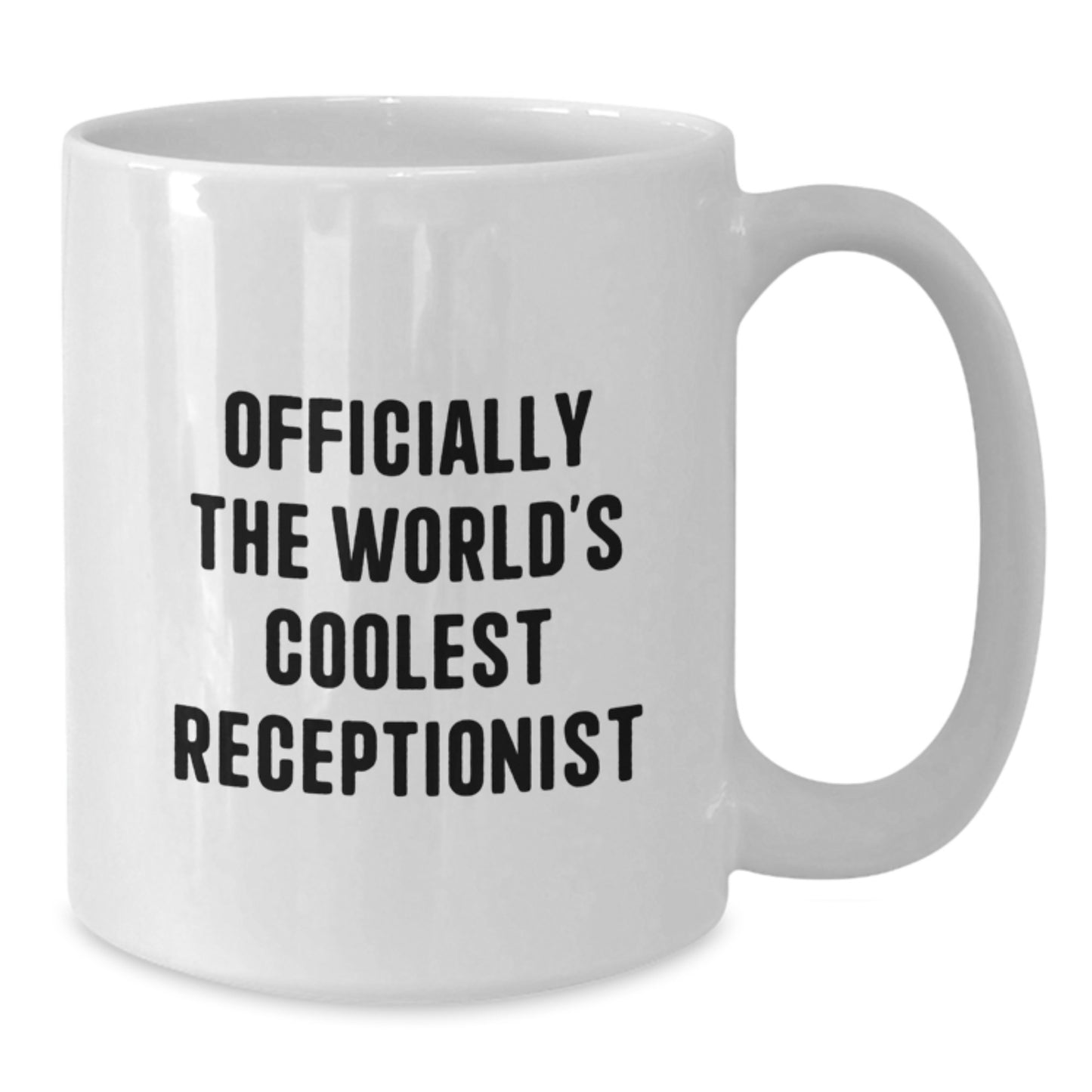 Funny Receptionist Gifts from Friends, Men, Women, Coworkers, Family Graduation Unique Gifts - Officially The World's Coolest Receptionist Quote White Coffee Mug - Additional