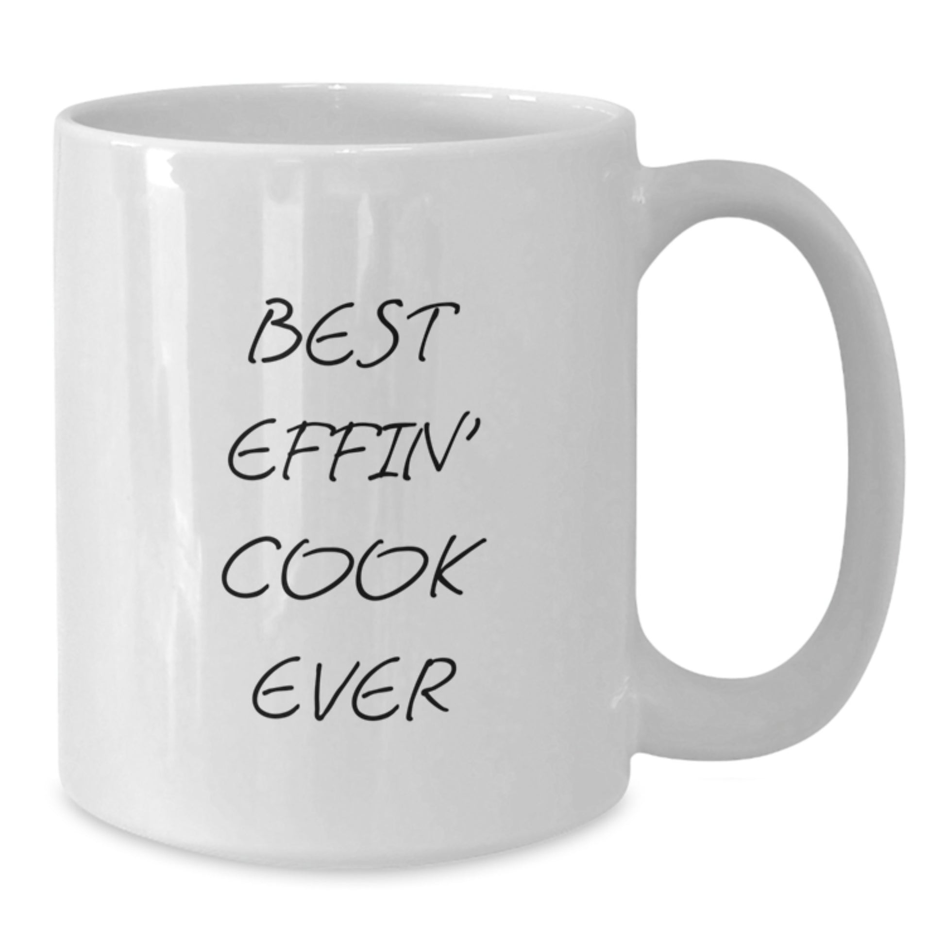 Funny Cook Gifts from Family for Graduation Unique Cooks, Best Effin' Cook Ever White Coffee Mug, 11oz or 15oz Ceramic, Microwave and Dishwasher Safe - Additional