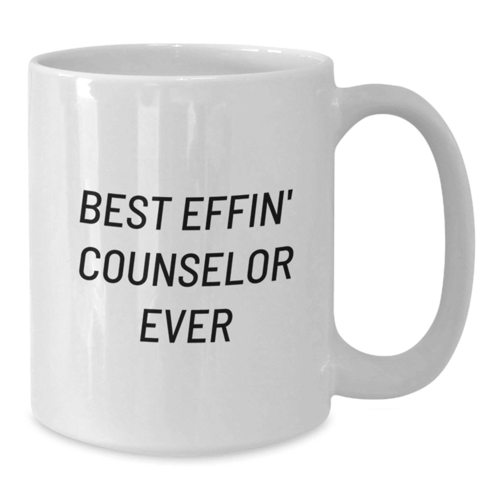 Funny Counselor Gifts, White Coffee Mug for Counselor, Best Effin' Counselor Ever Quote, Gifts from Men to Women Counselors for Graduation Celebration - Additional