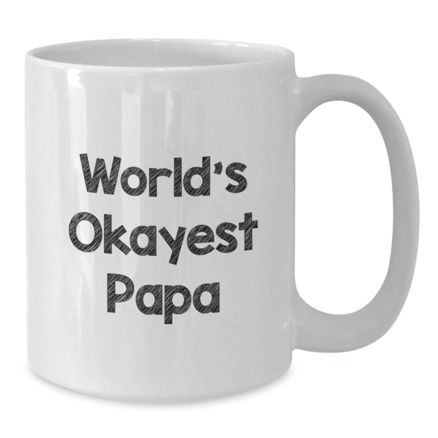 Playful World's Okayest Papa Novelty Mug for Grandpa Birthday Gift - Additional