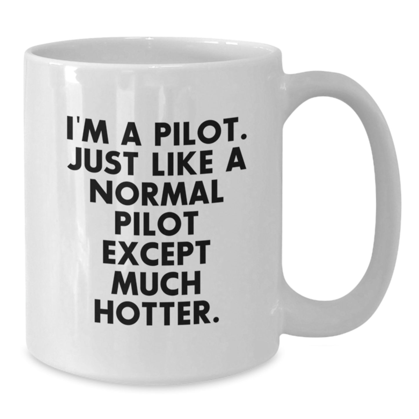 Funny Pilot Gifts for Valentine's - I'm A Pilot. Just Like A Normal Pilot Except Much Hotter. White Coffee Mug from Friends - Additional