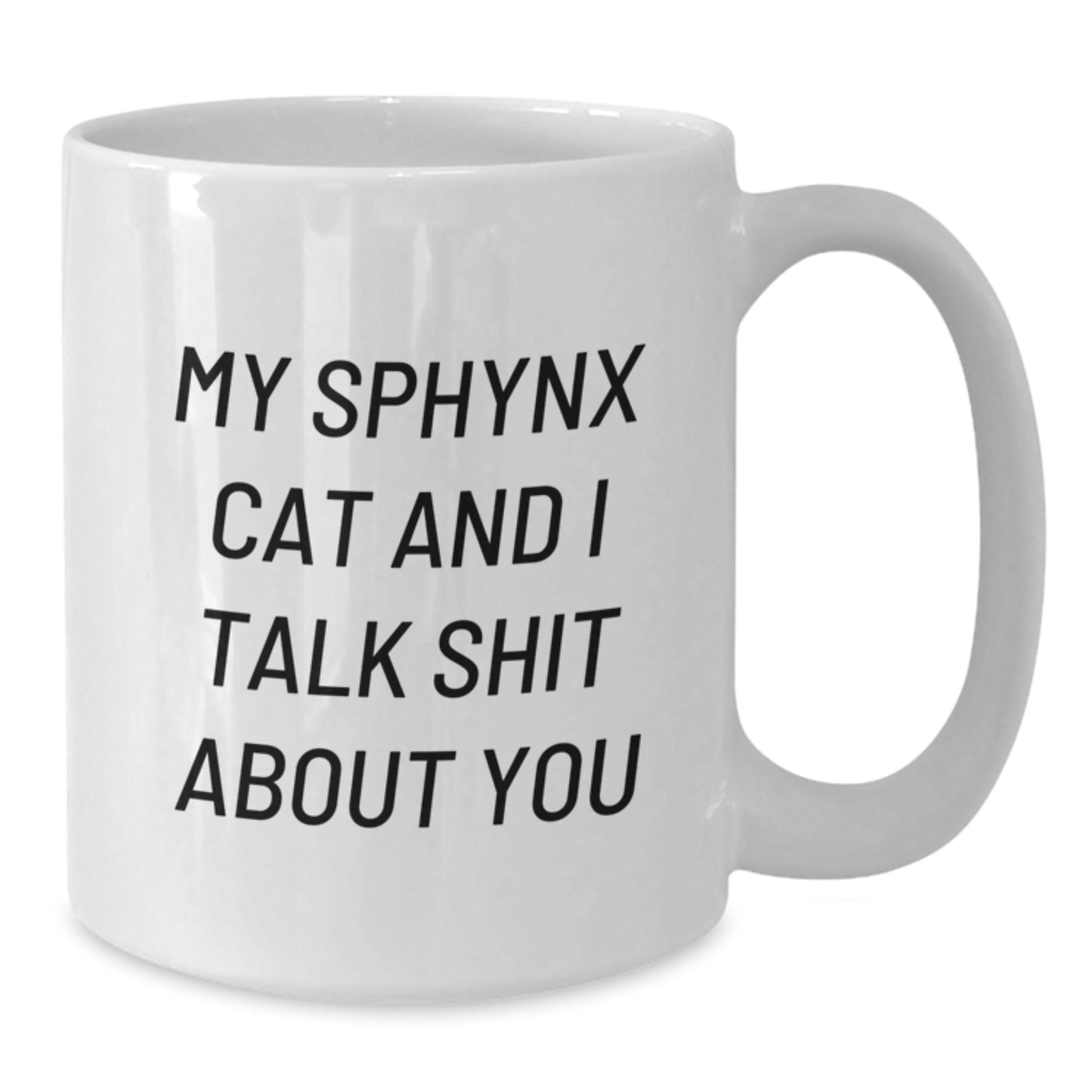 Funny Sphynx Cat Gifts for Men White Coffee Mug - My Sphynx Cat And I Talk Shit About You Christmas Unique - Additional