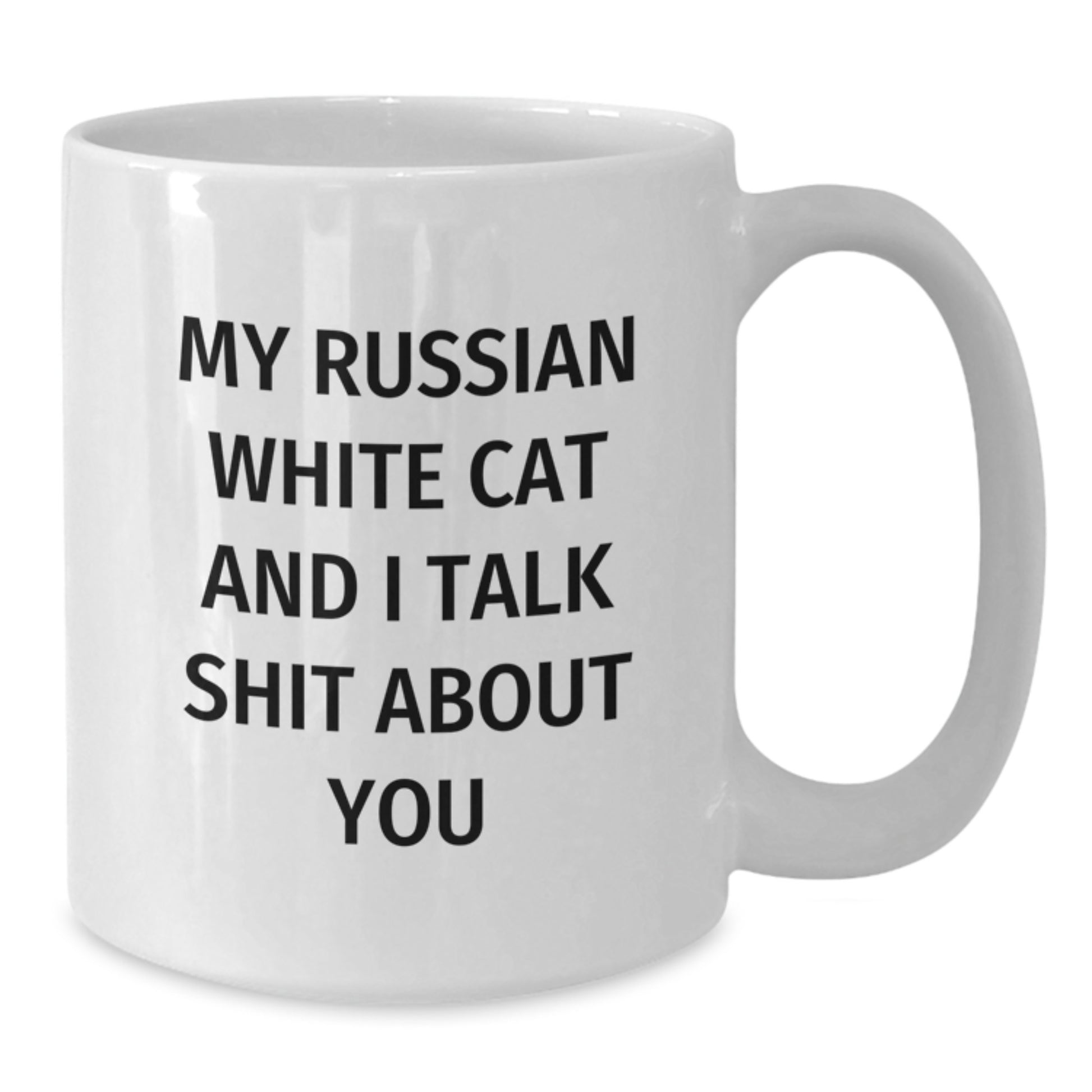 Funny Russian White Cat Gifts for Russian White Cat Lover Friends and Family - White Coffee Mug - Additional