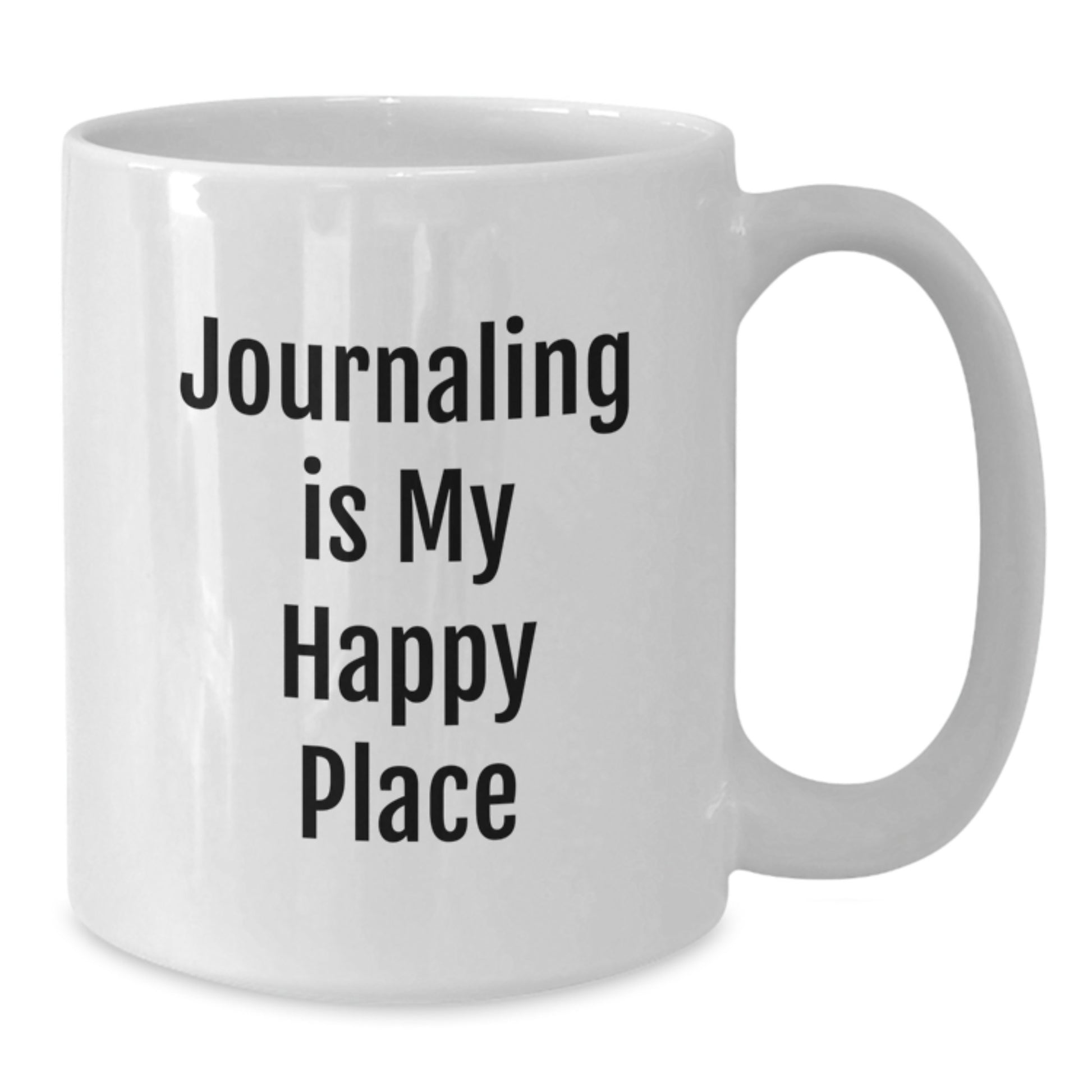 Funny Journaling Gifts for Men from Friends, White Coffee Mug, 'Journaling Is My Happy Place' - Additional