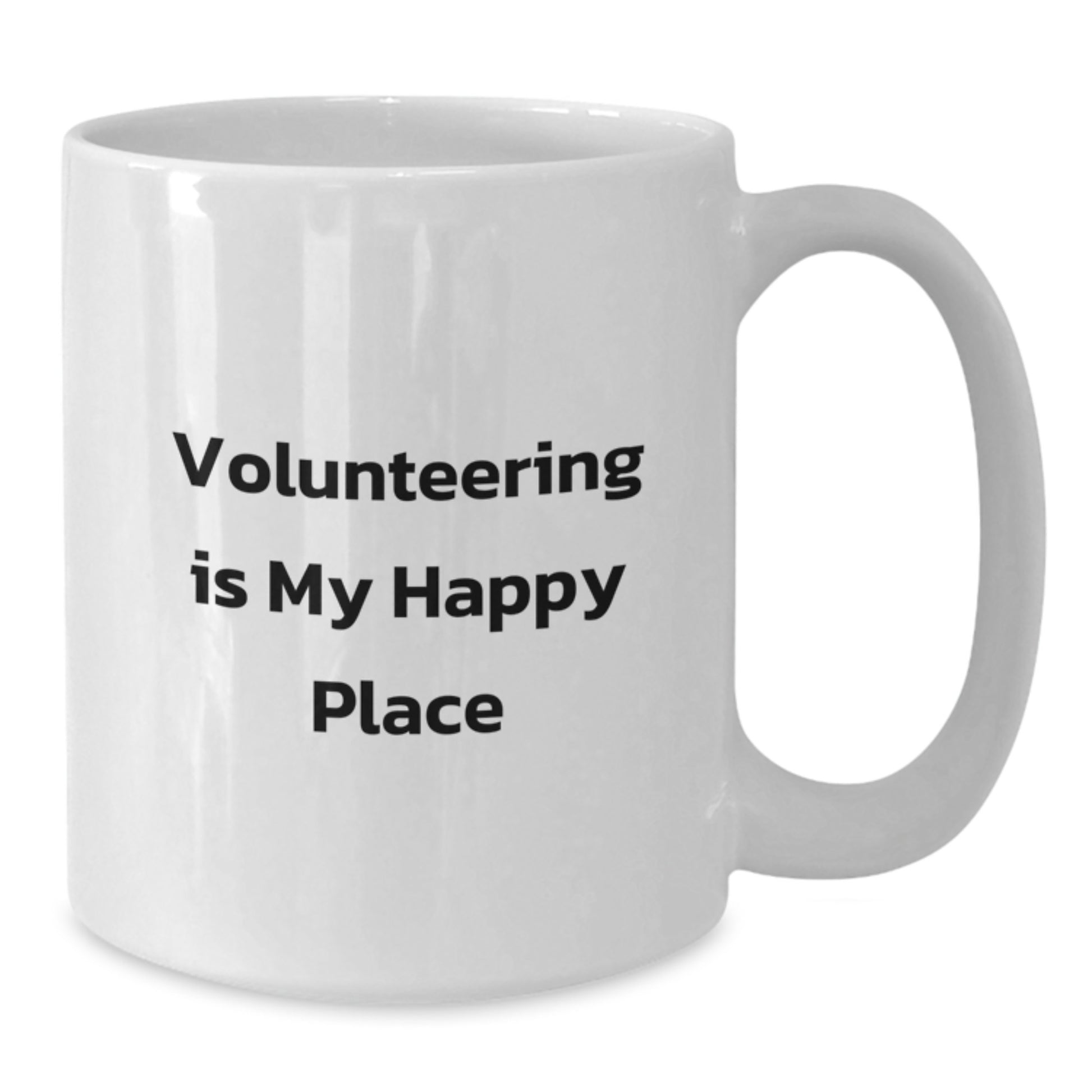 Funny Volunteering Gifts for Friends from Men, Gifts for Volunteering Enthusiasts, White Coffee Mug - Volunteering Is My Happy Place - Additional