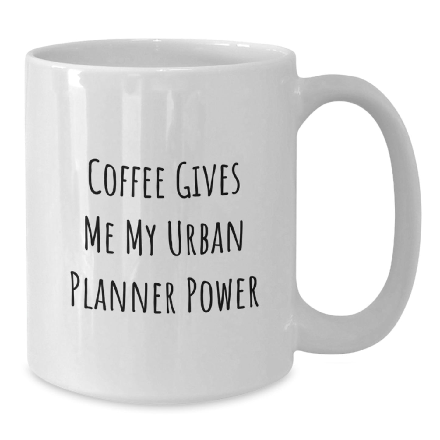 Funny Urban Planner Gifts from Friends for Birthday - Coffee Gives Me My Urban Planner Power White Coffee Mug - Additional