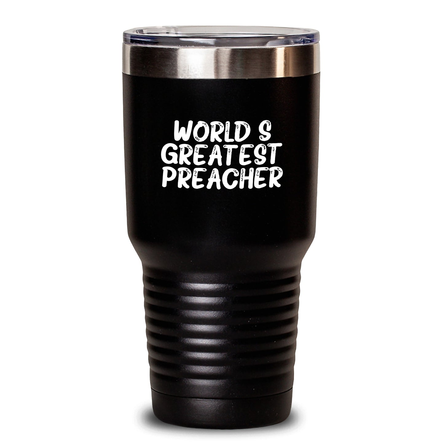 Gifts from Family for Preacher Friends - World's Greatest Preacher Quote Tumbler - Unique Mom's Day Gift for Her Favorite Preacher - Main