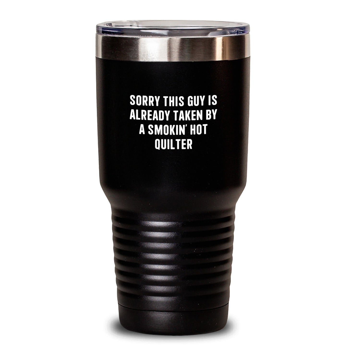 Funny Quilter Gifts from Men for Women, Christmas Unique Quilter Tumbler with Smokin' Hot Quote, 20oz or 30oz Stainless Steel Vacuum Insulated Cup - Main