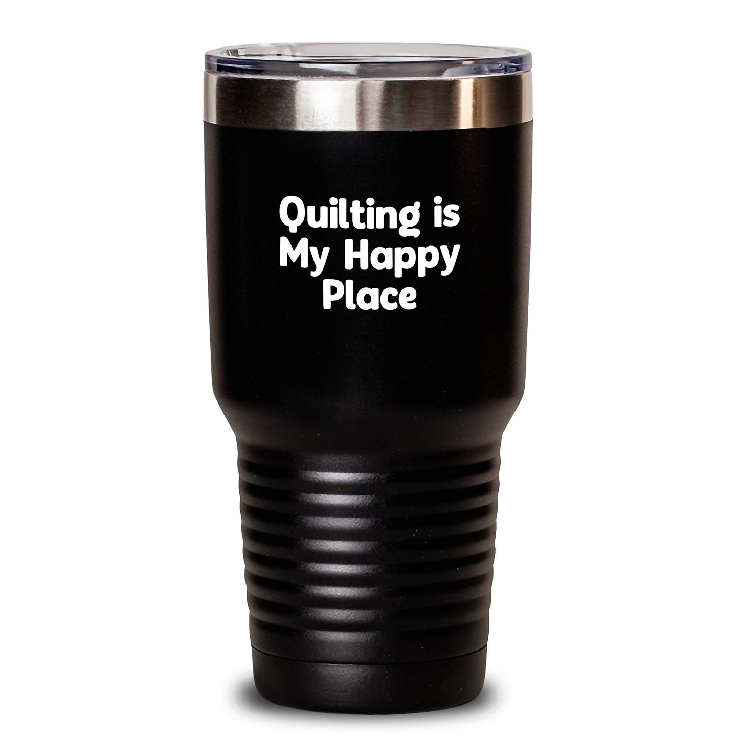 Quilting Gifts for Women - Quilting Is My Happy Place Funny Quilting Tumbler Gifts from Friends and Family on Valentine's - Main