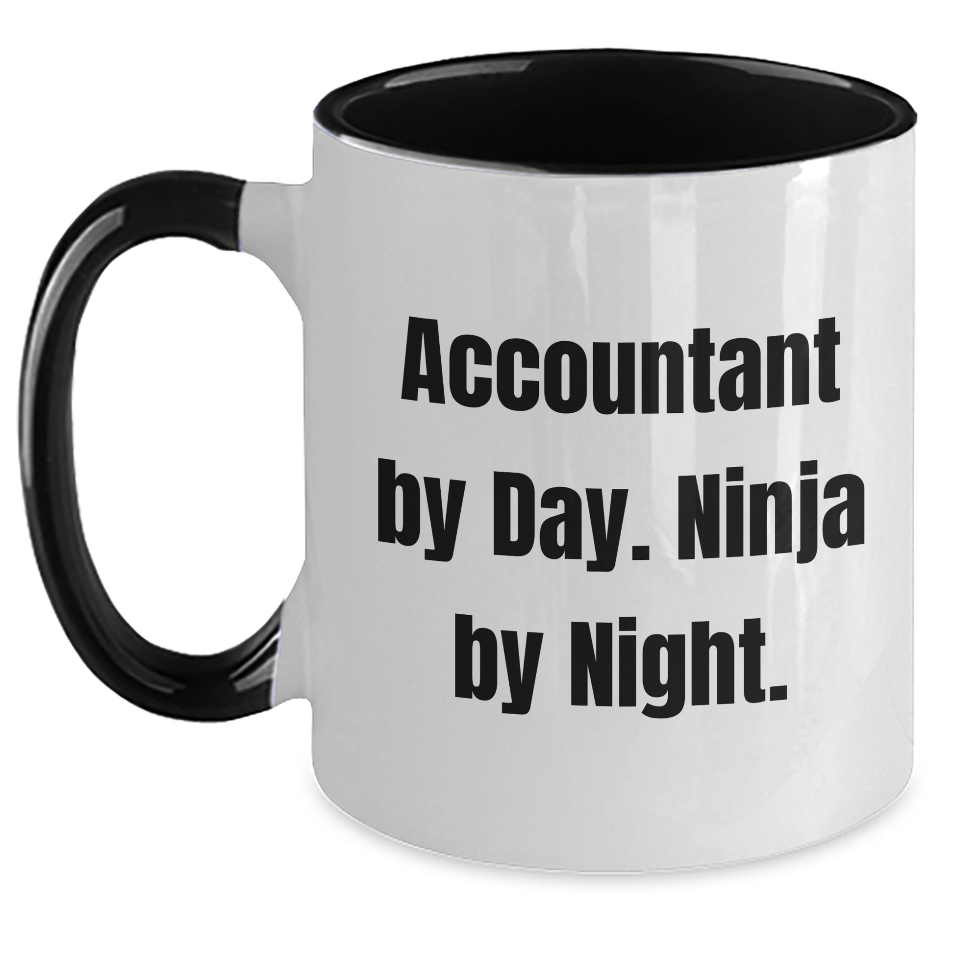 Accountant By Day Ninja By Night Two Tone Coffee Mug Gifts for Accountant Fathers Day from Men - Main