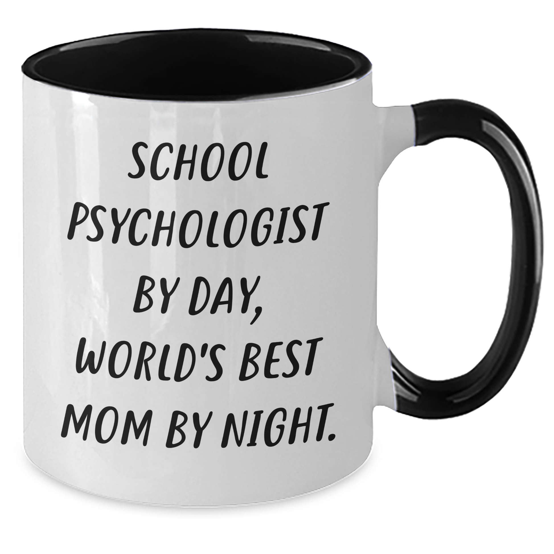 School Psychologist Gifts from Friends - Funny Two Tone Coffee Mugs for School Psychologist By Day, World's Best Mom By Night. Father's Day Unique Gifts - Additional