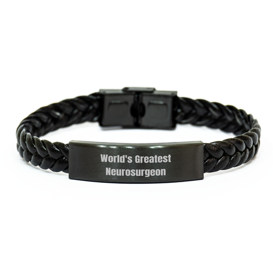 Gifts from Friends for the World's Greatest Neurosurgeon, Inspirational Neurosurgeon Leather Jewelry, Graduation Unique Gifts for Neurosurgeon Men - Image 1