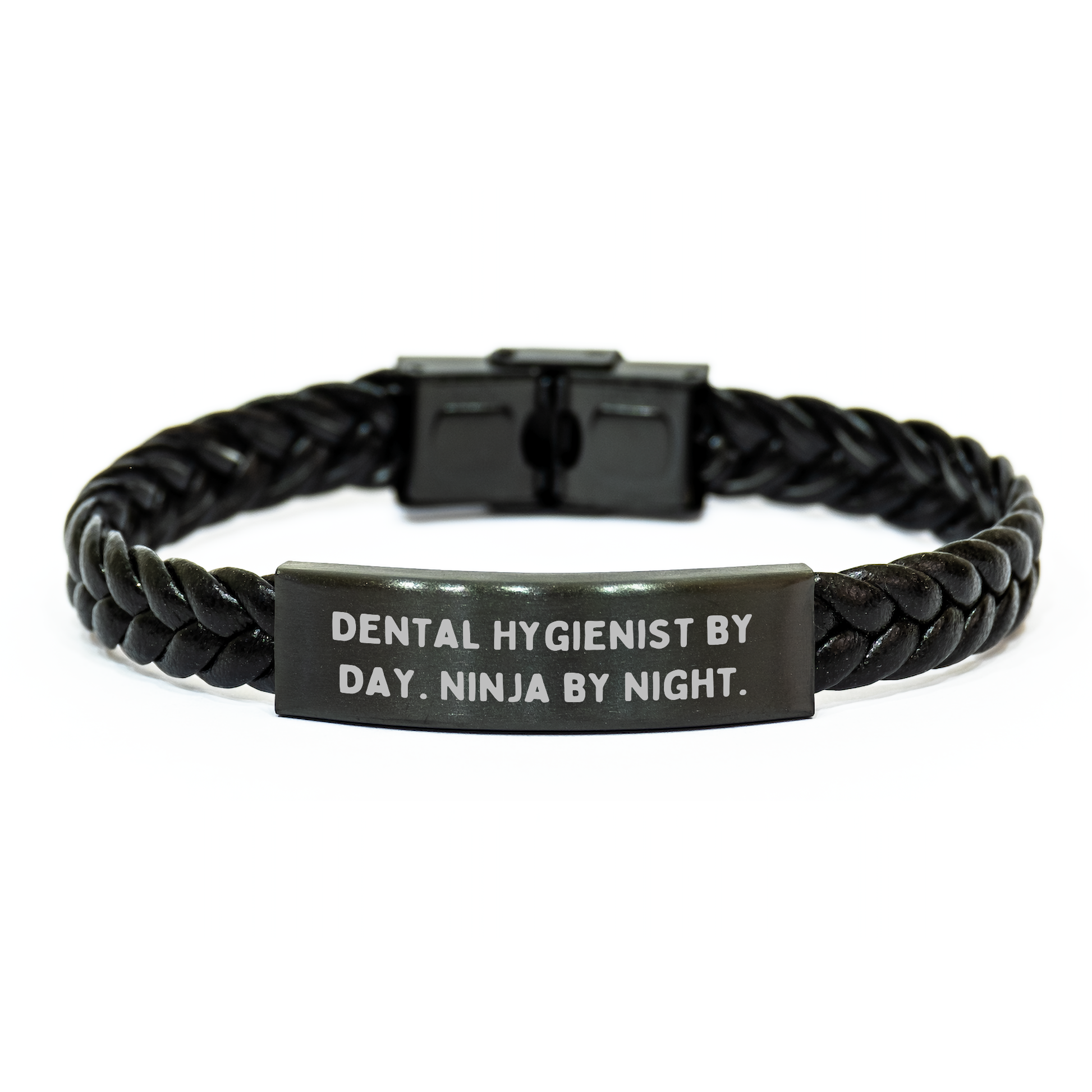 Dental Hygienist Gifts, Interlaced Leather Bracelet, Funny Quote - Gifts from Dad to Men, Unique Father's Day Unique Gifts for Him - Image 1