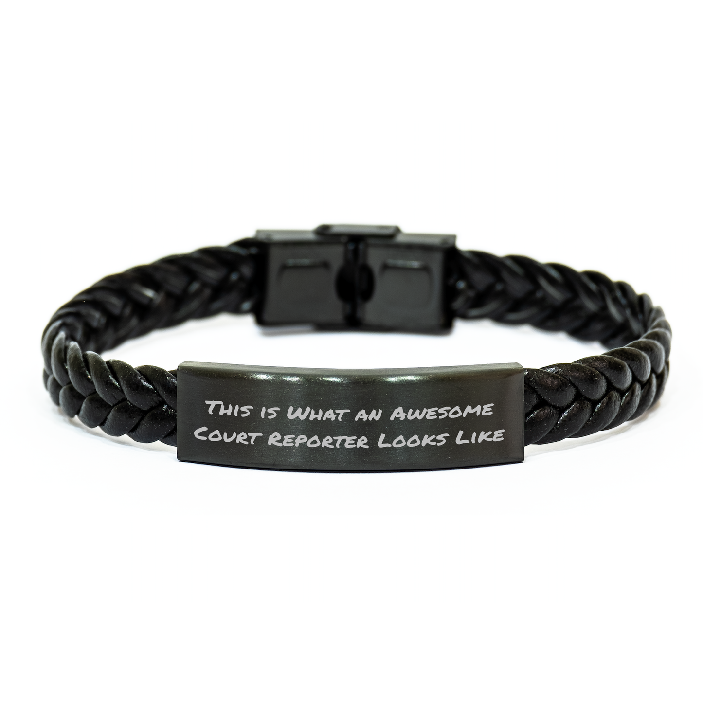 Funny Court Reporter Gifts from Family, Unique Interlaced Leather Bracelet for Court Reporters on Graduation Day, This Is What An Awesome Court Reporter Looks Like, Gifts for Court Reporters - Image 1