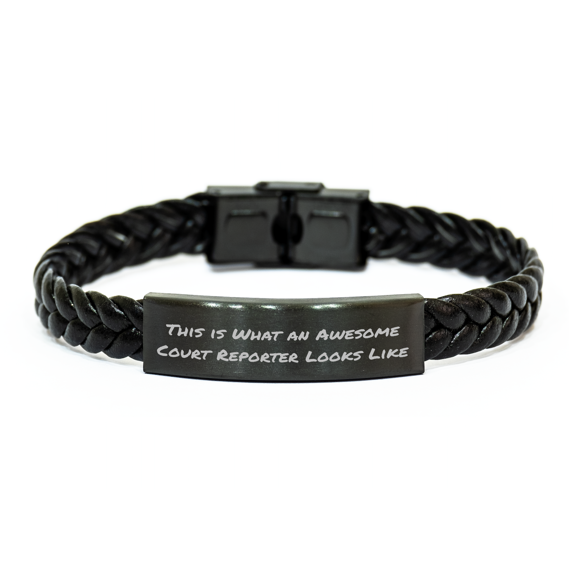 Funny Court Reporter Gifts from Family, Unique Interlaced Leather Bracelet for Court Reporters on Graduation Day, This Is What An Awesome Court Reporter Looks Like, Gifts for Court Reporters - Image 1