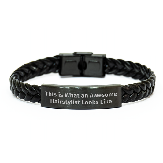 Hairstylist Gifts from Friends Unique Interlaced Leather Bracelts This Is What An Awesome Hairstylist Looks Like for Graduation - Image 1