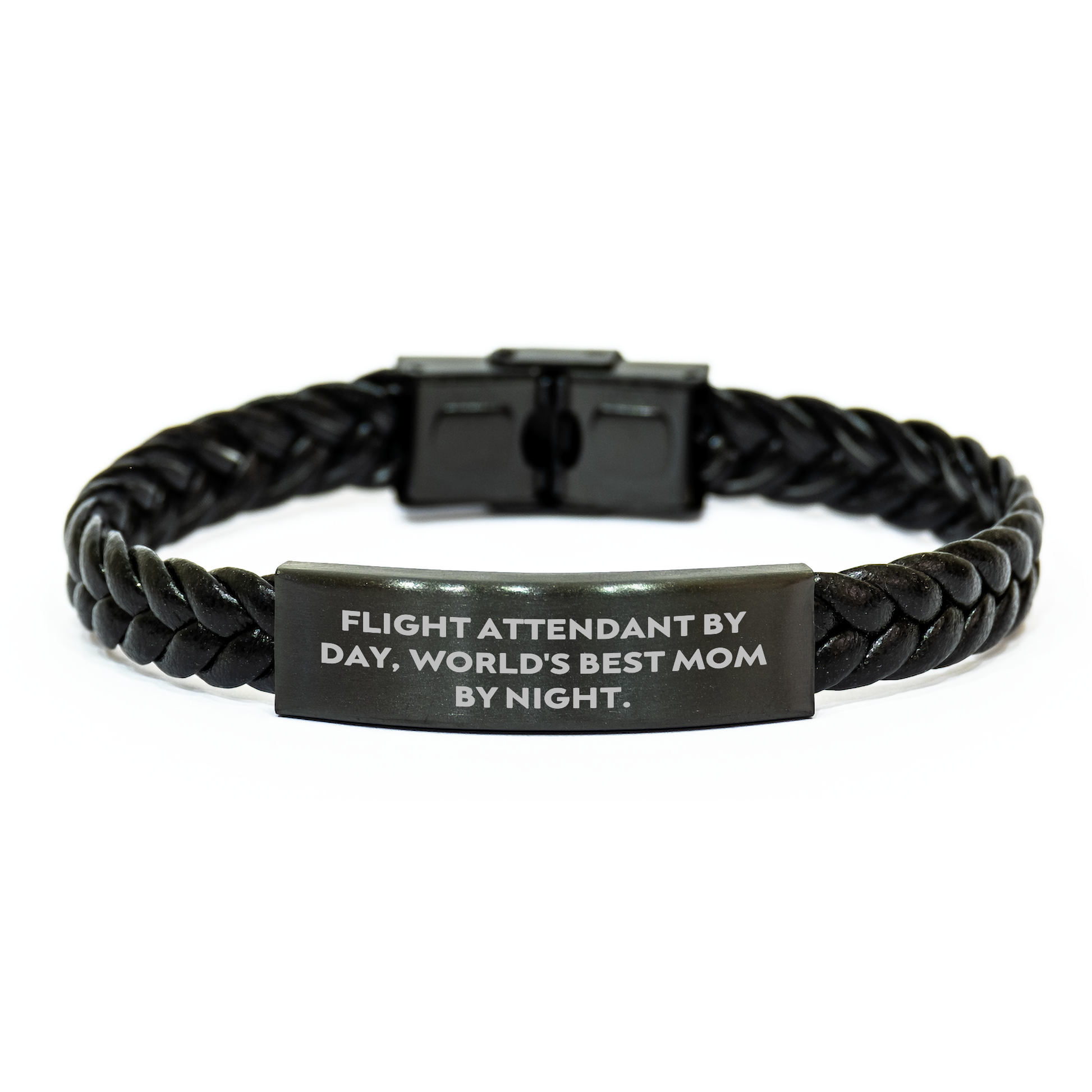 Flight Attendant Gifts, Funny Quote Interlaced Leather Bracelet, Gifts from Family, Gifts for Flight Attendants, Unique Father's Day Unique Gifts - Image 1